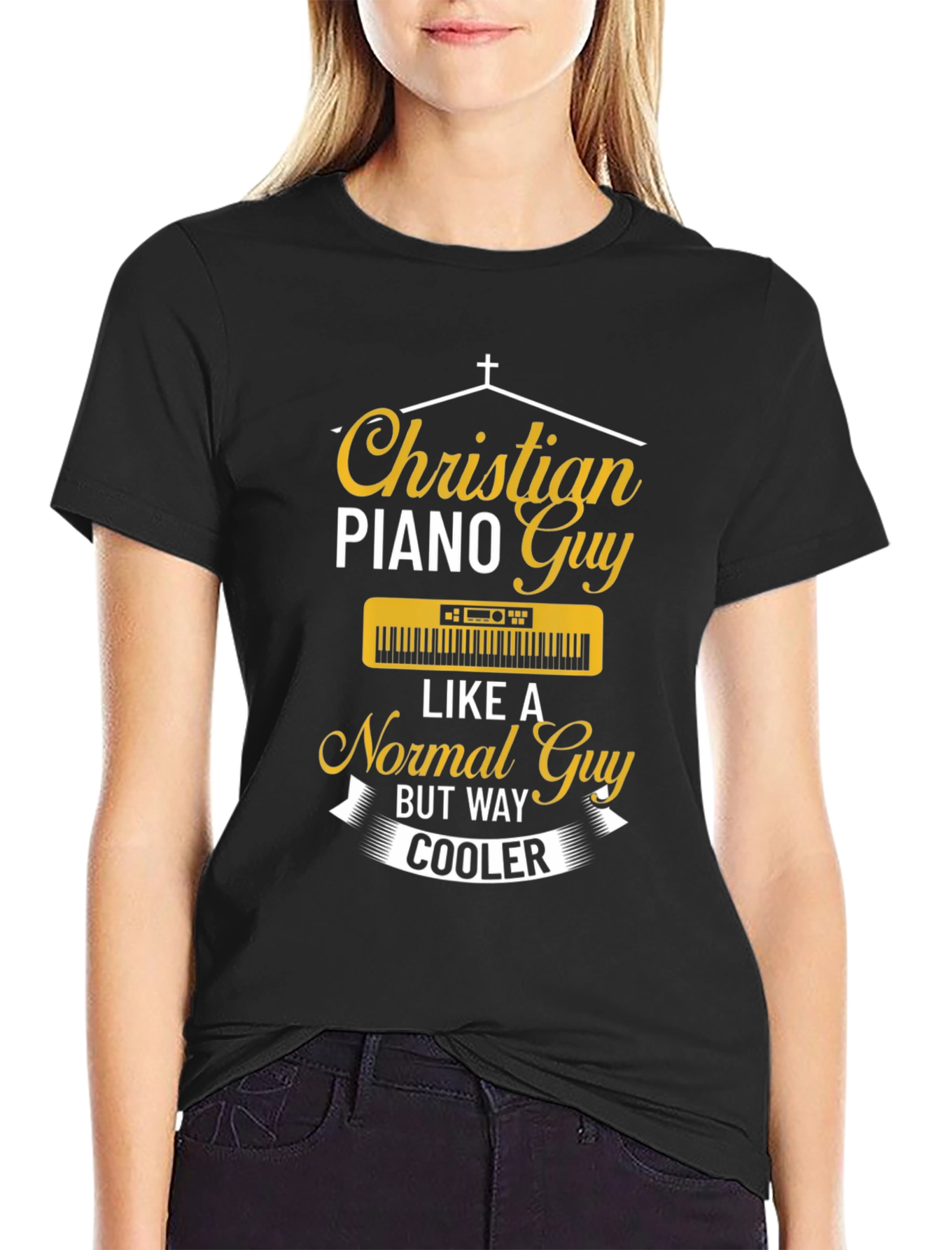 Christian Piano Guy T-Shirt - Religious Musician Apparel