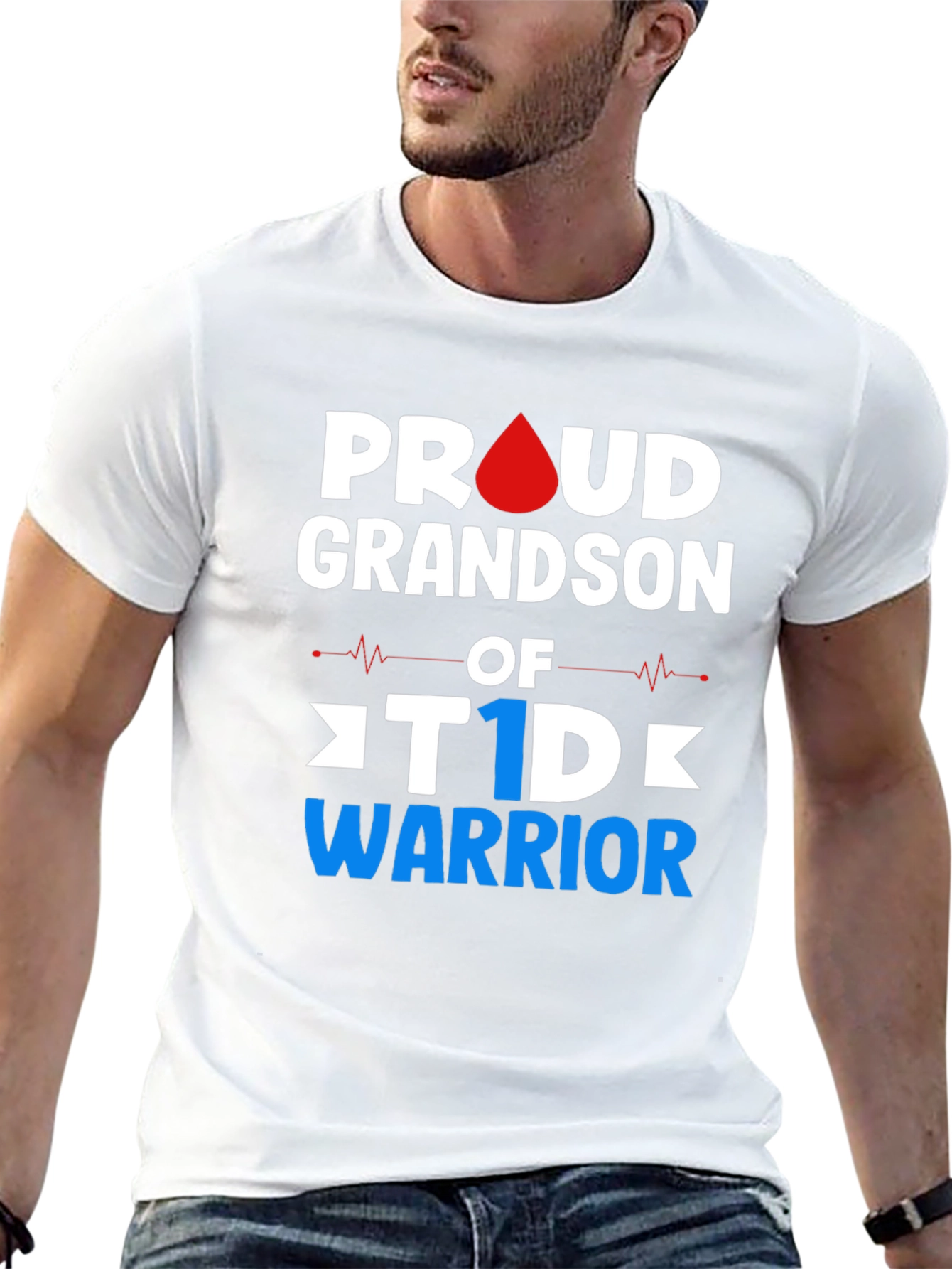 Proud Grandson T1D Warrior Graphic T-Shirt