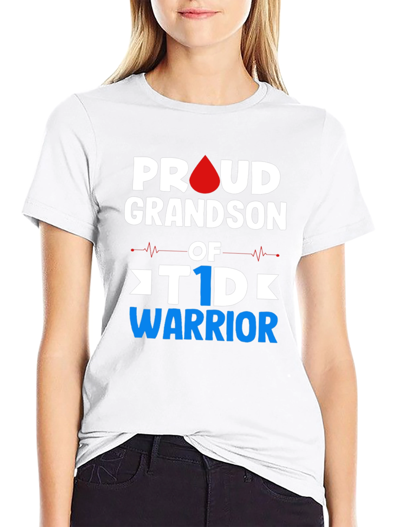 Proud Grandson T1D Warrior Graphic T-Shirt