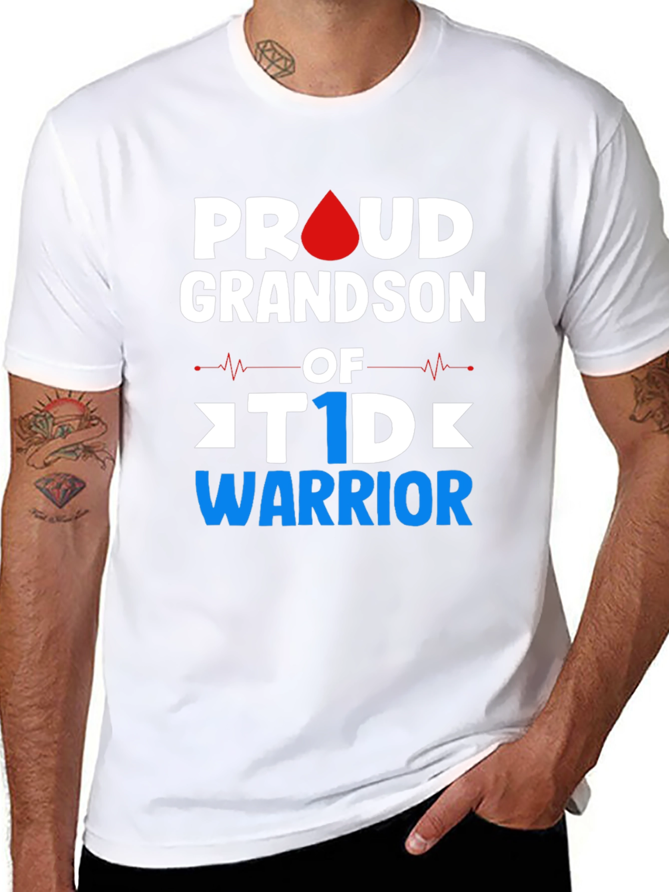 Proud Grandson T1D Warrior Graphic T-Shirt