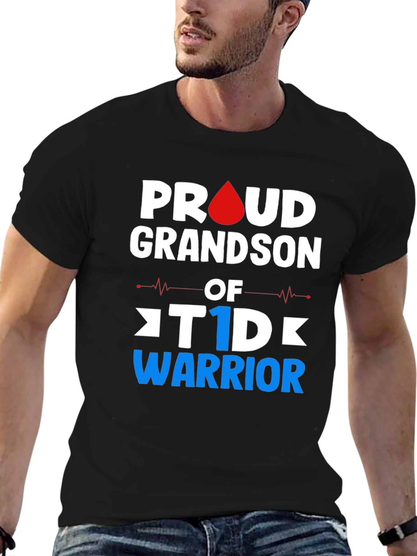 Proud Grandson T1D Warrior Graphic T-Shirt