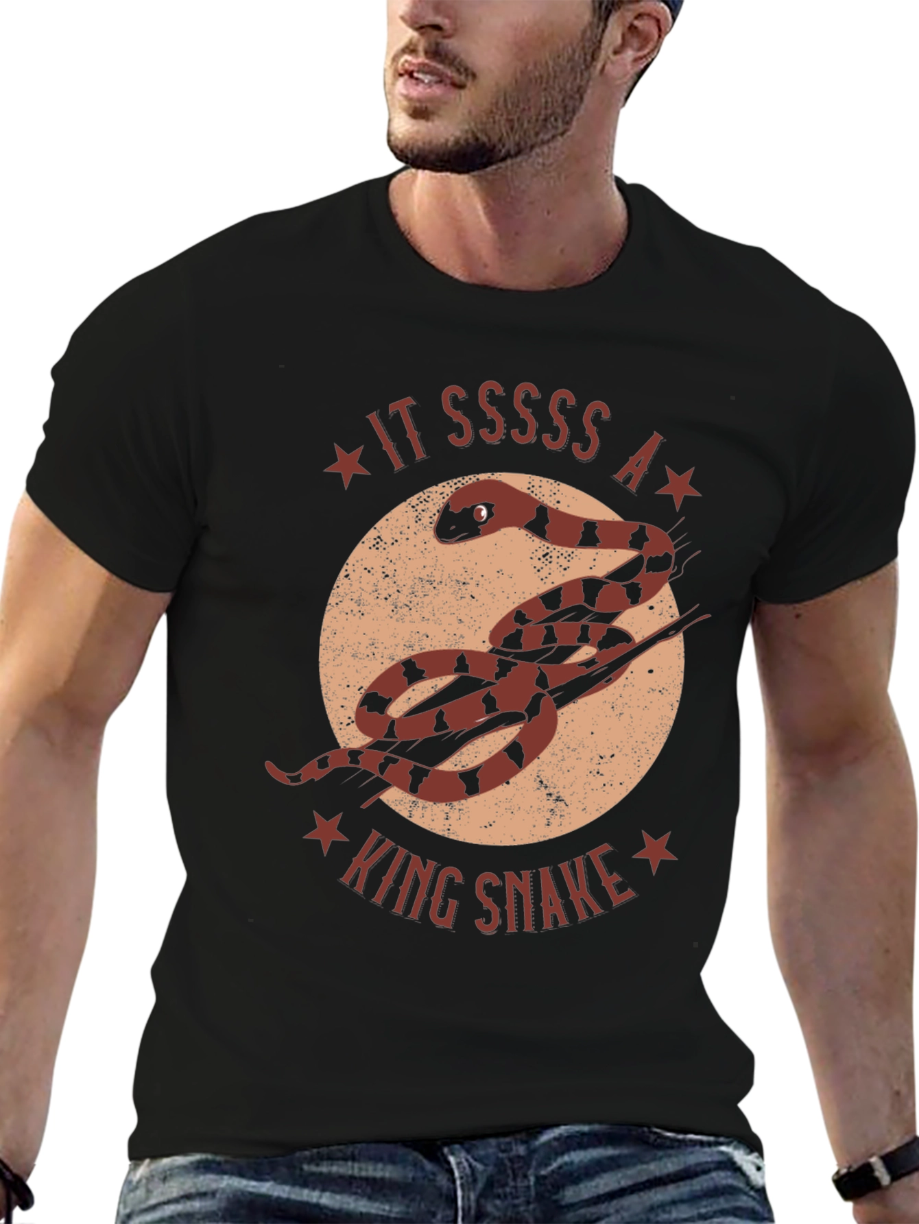 King Snake Graphic T-Shirt - Unique Animal Design