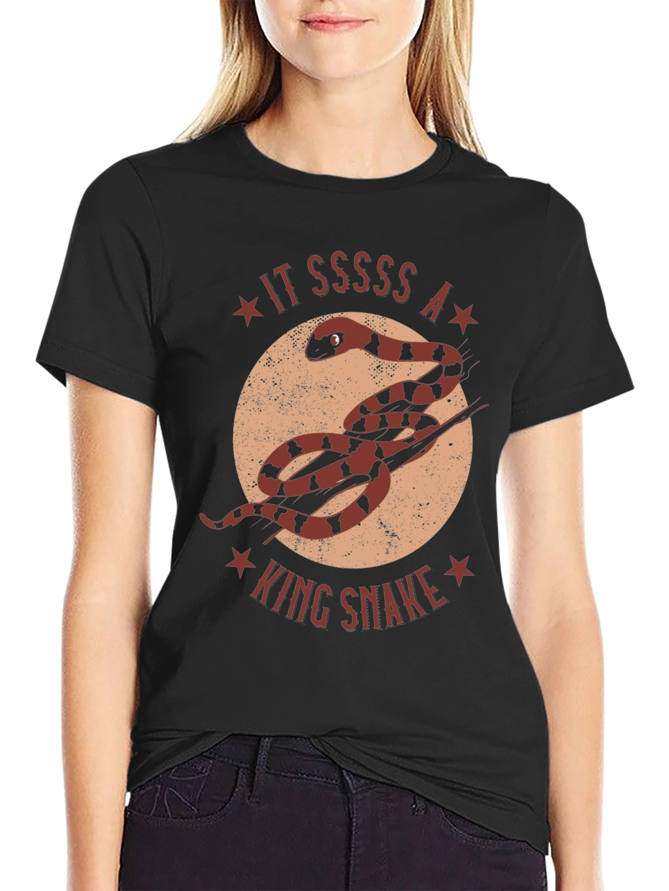 King Snake Graphic T-Shirt - Unique Animal Design