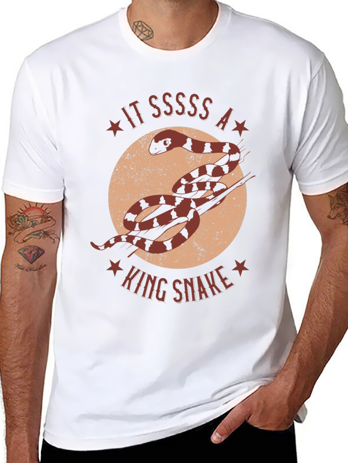 King Snake Graphic T-Shirt - Unique Animal Design
