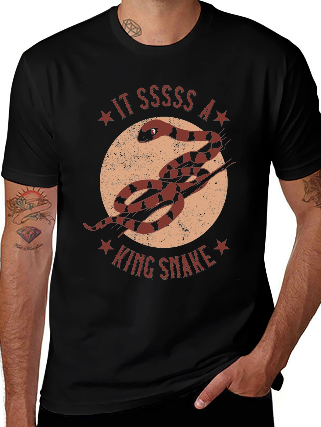 King Snake Graphic T-Shirt - Unique Animal Design