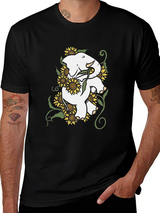 Elephant & Sunflower Graphic Tee