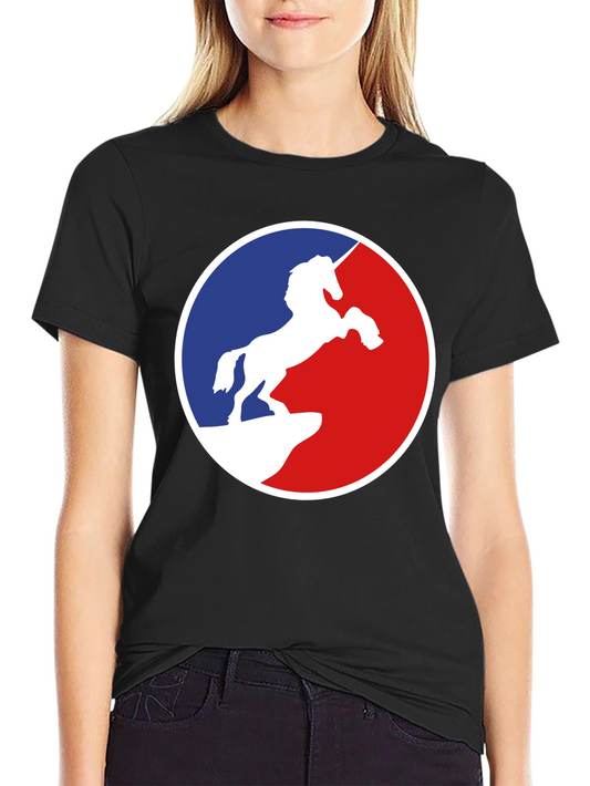 Unicorn Crest Graphic Tee - Black Cotton Blend