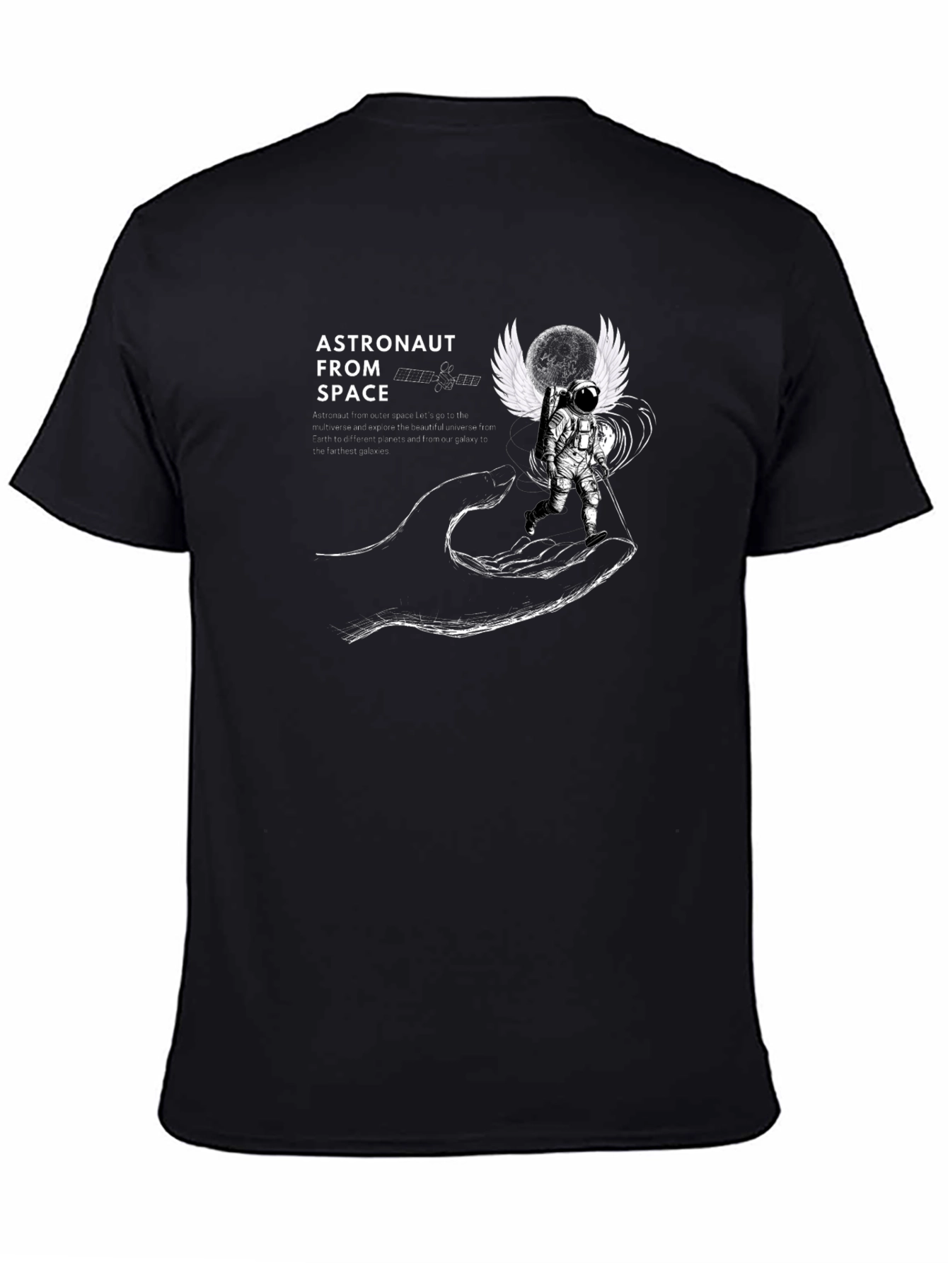 Astronaut in Space Graphic T-Shirt - Black