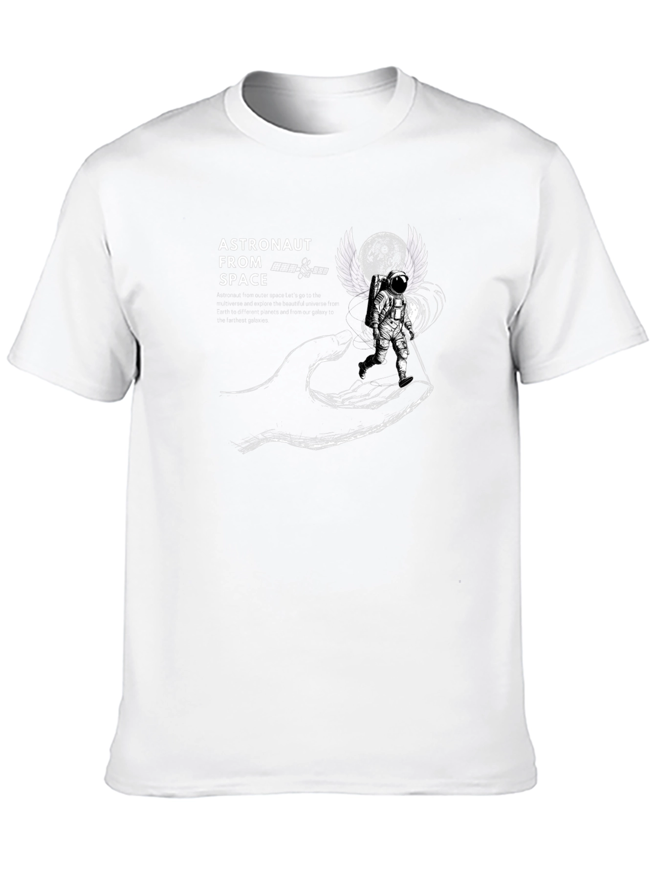Astronaut in Space Graphic T-Shirt - Black