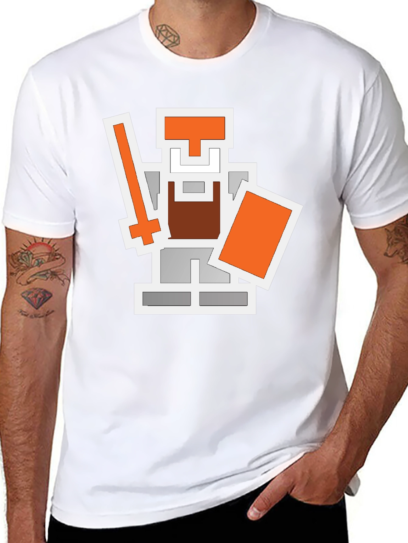Pixel Knight Graphic Tee - Retro Gaming Shirt
