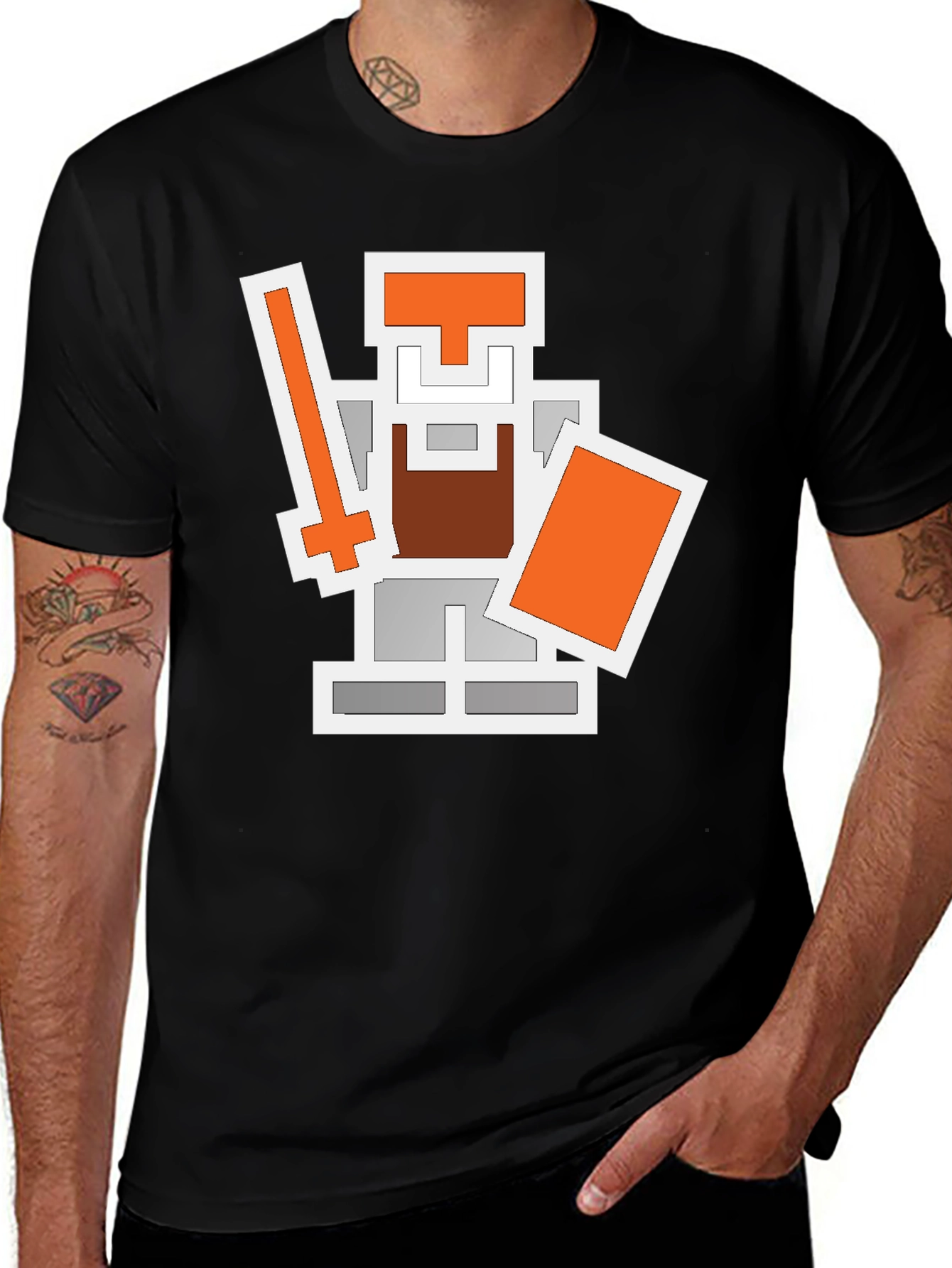 Pixel Knight Graphic Tee - Retro Gaming Shirt