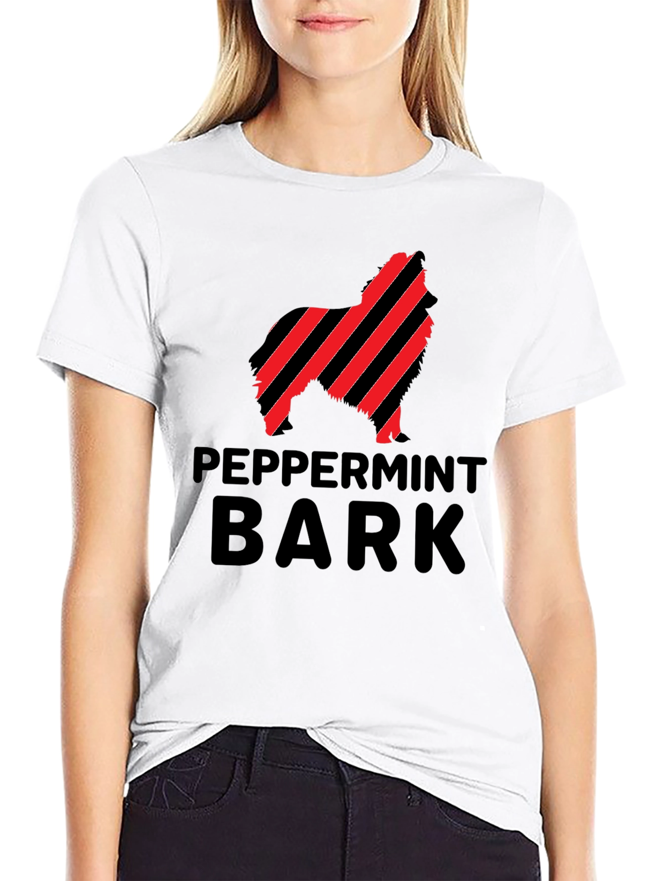 Peppermint Bark Dog Silhouette T-Shirt