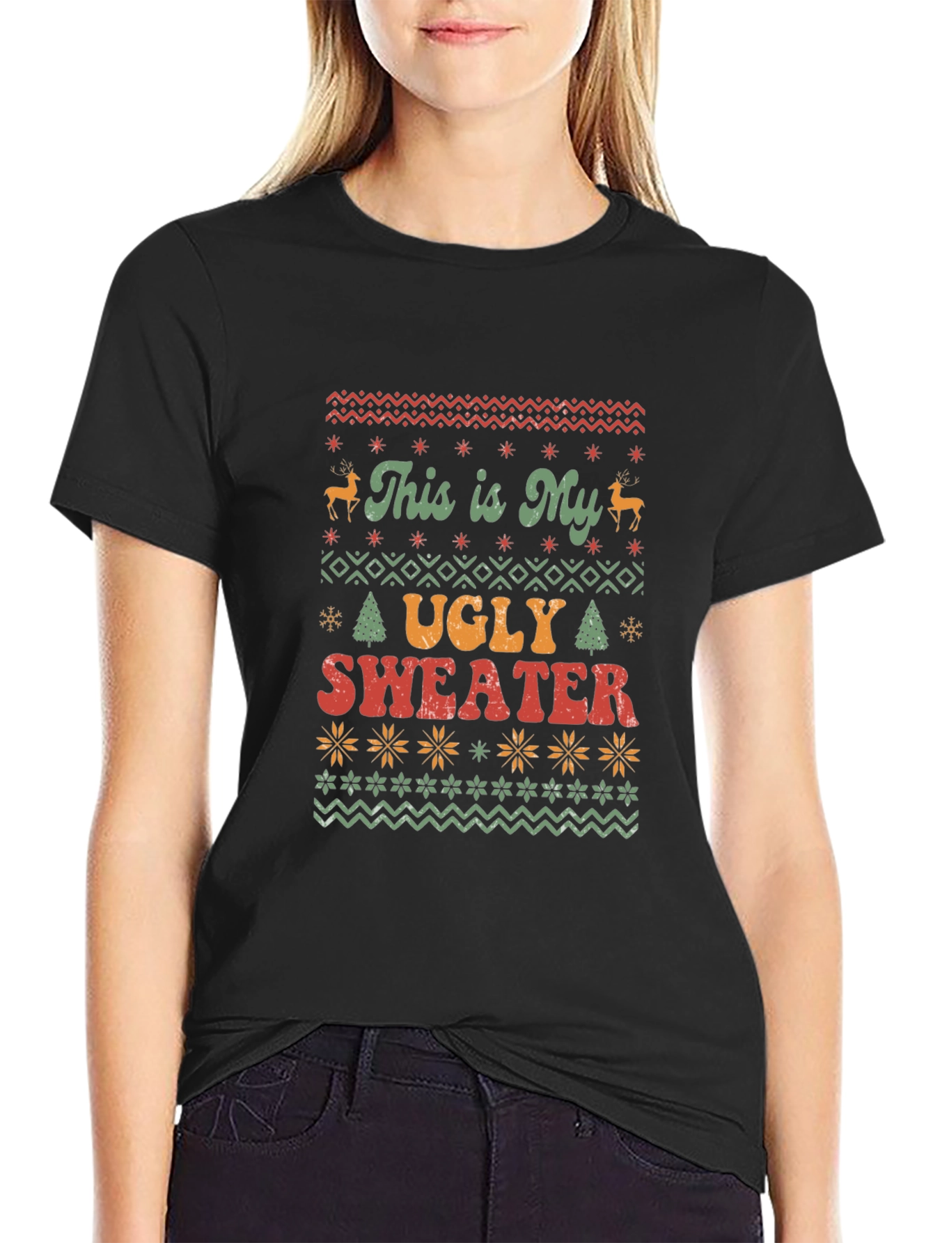 Ugly Sweater T-Shirt - Christmas Holiday Tee
