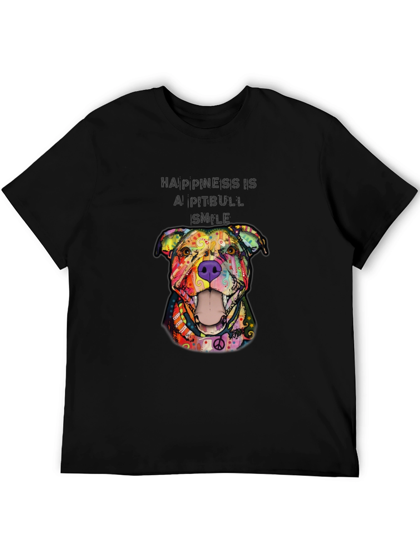 Happiness Is A Pitbull Smile Graphic Tee