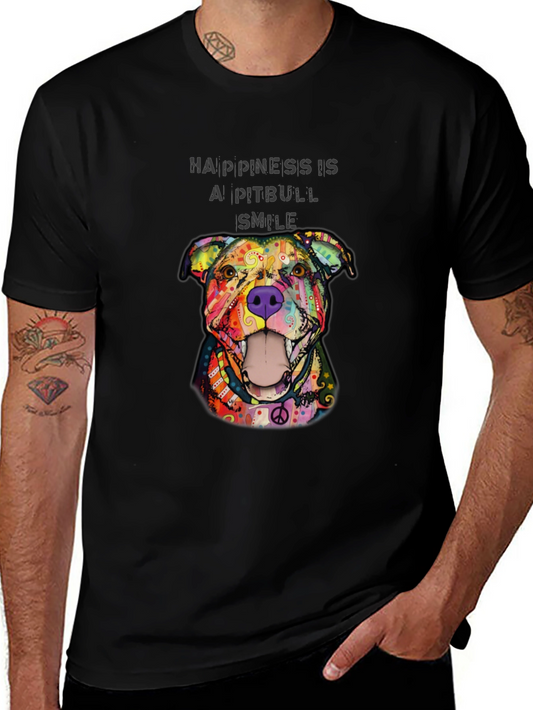 Happiness Is A Pitbull Smile Graphic Tee
