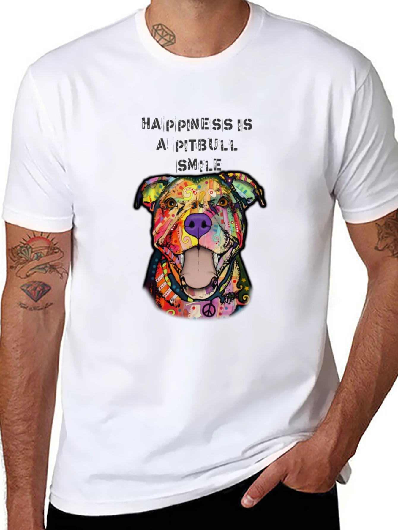 Happiness Is A Pitbull Smile Graphic Tee