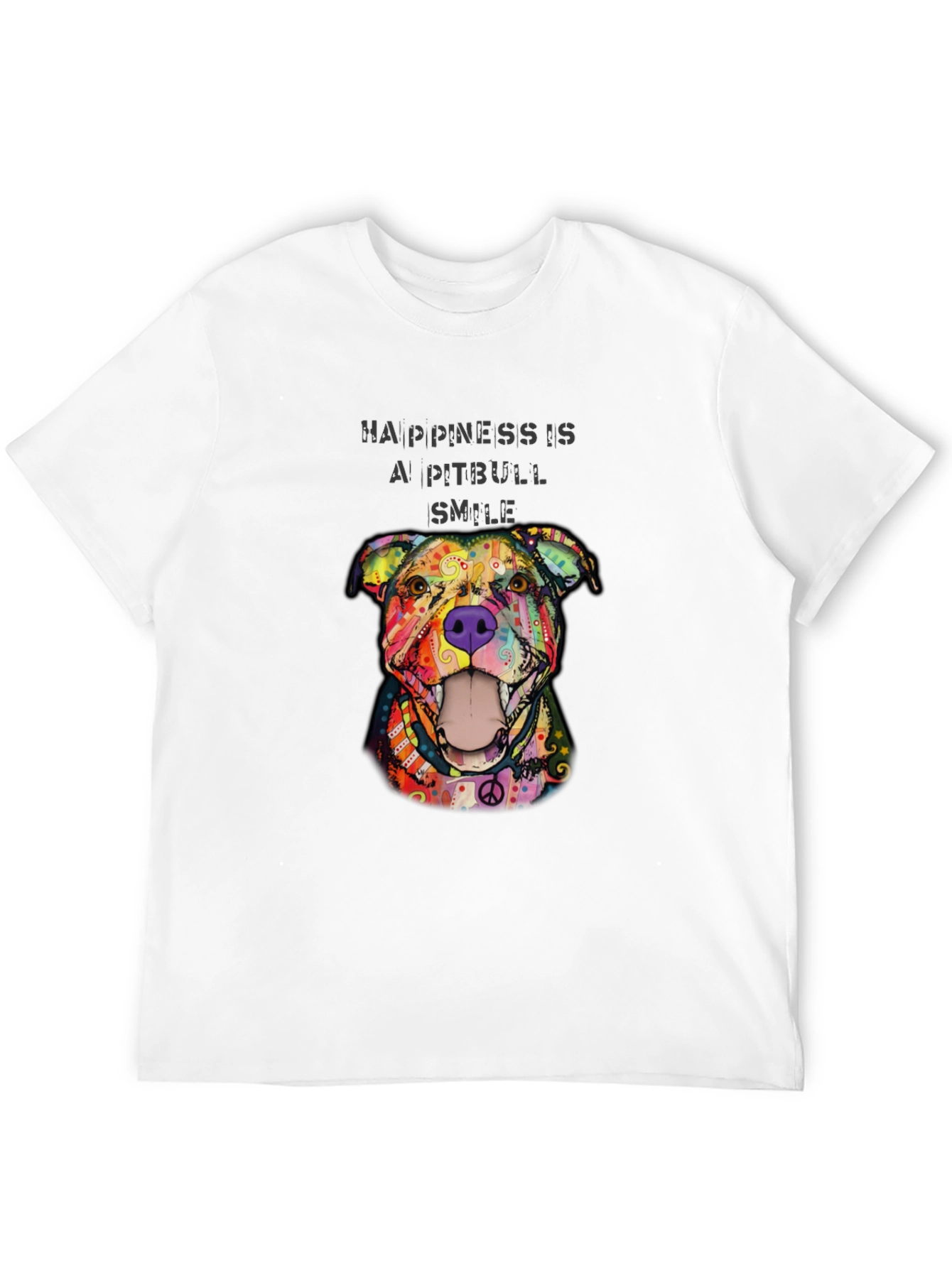 Happiness Is A Pitbull Smile Graphic Tee