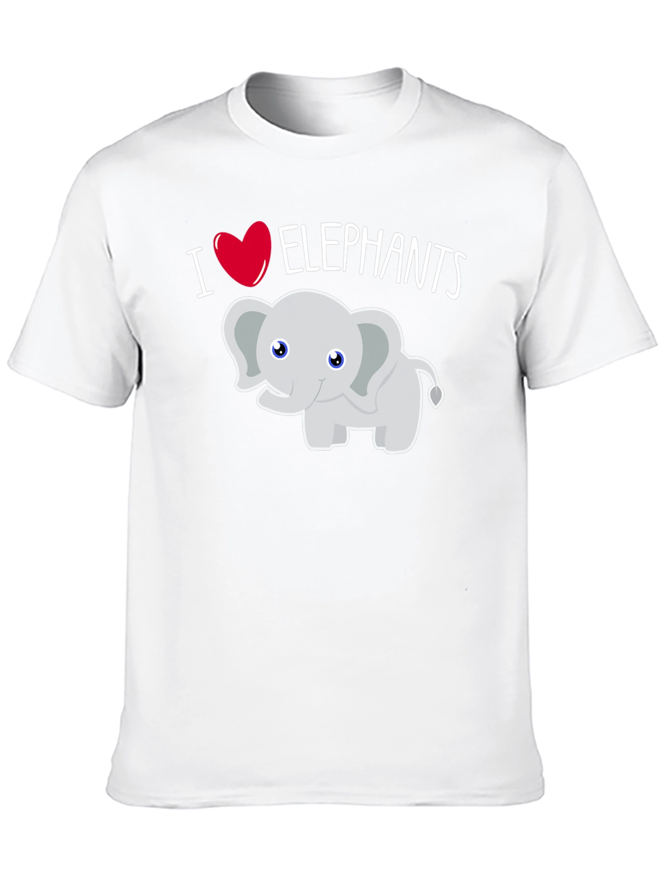 I Love Elephants Graphic T-Shirt - Black