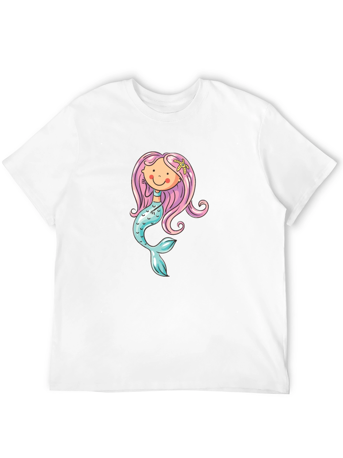 Mermaid Graphic Tee - Black Cotton Blend