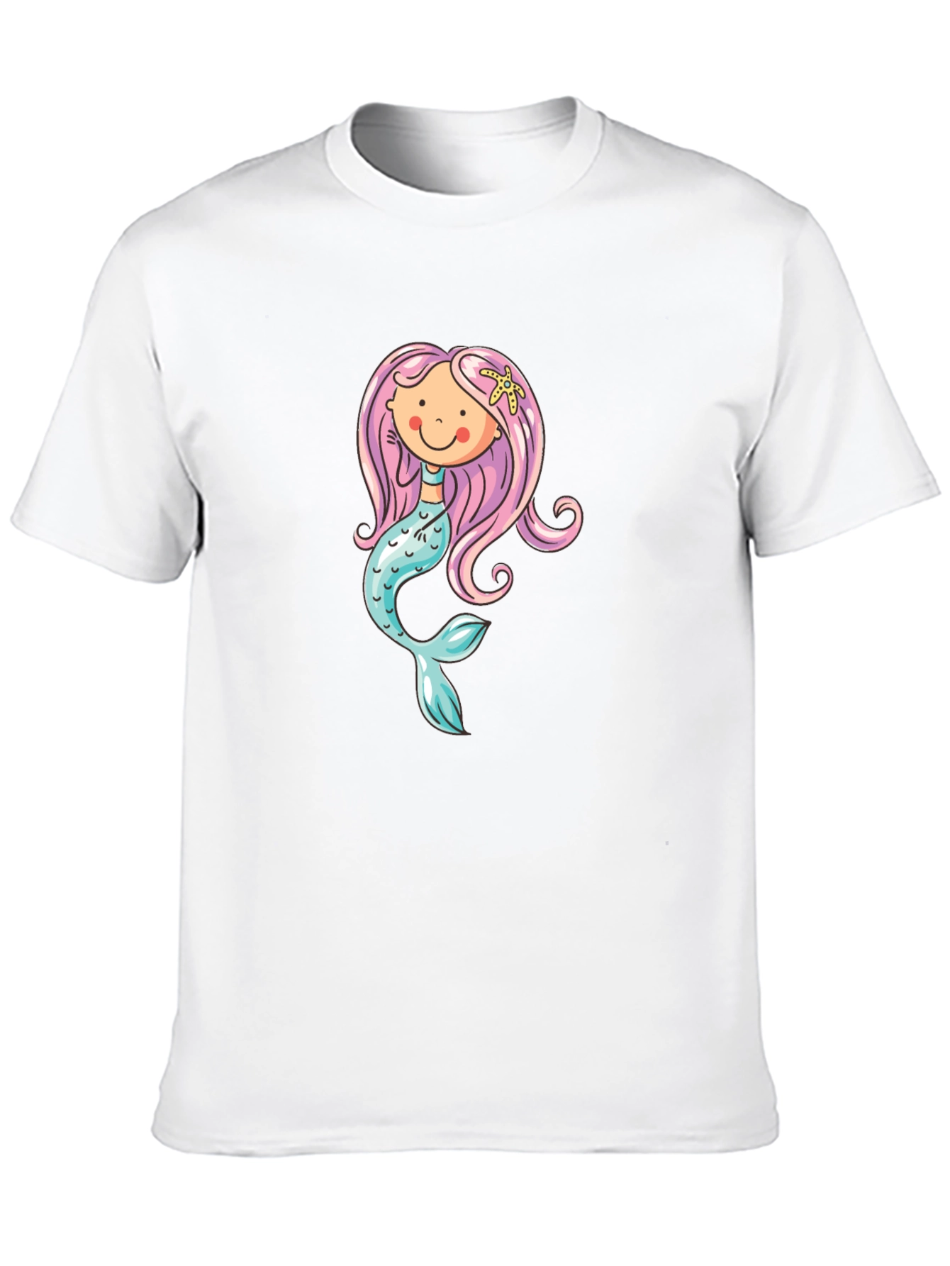 Mermaid Graphic Tee - Black Cotton Blend