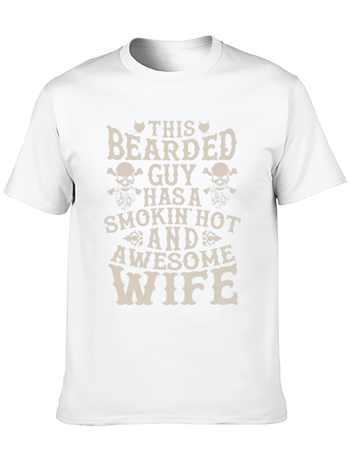 Bearded Guy Awesome Wife Novelty Graphic Tee