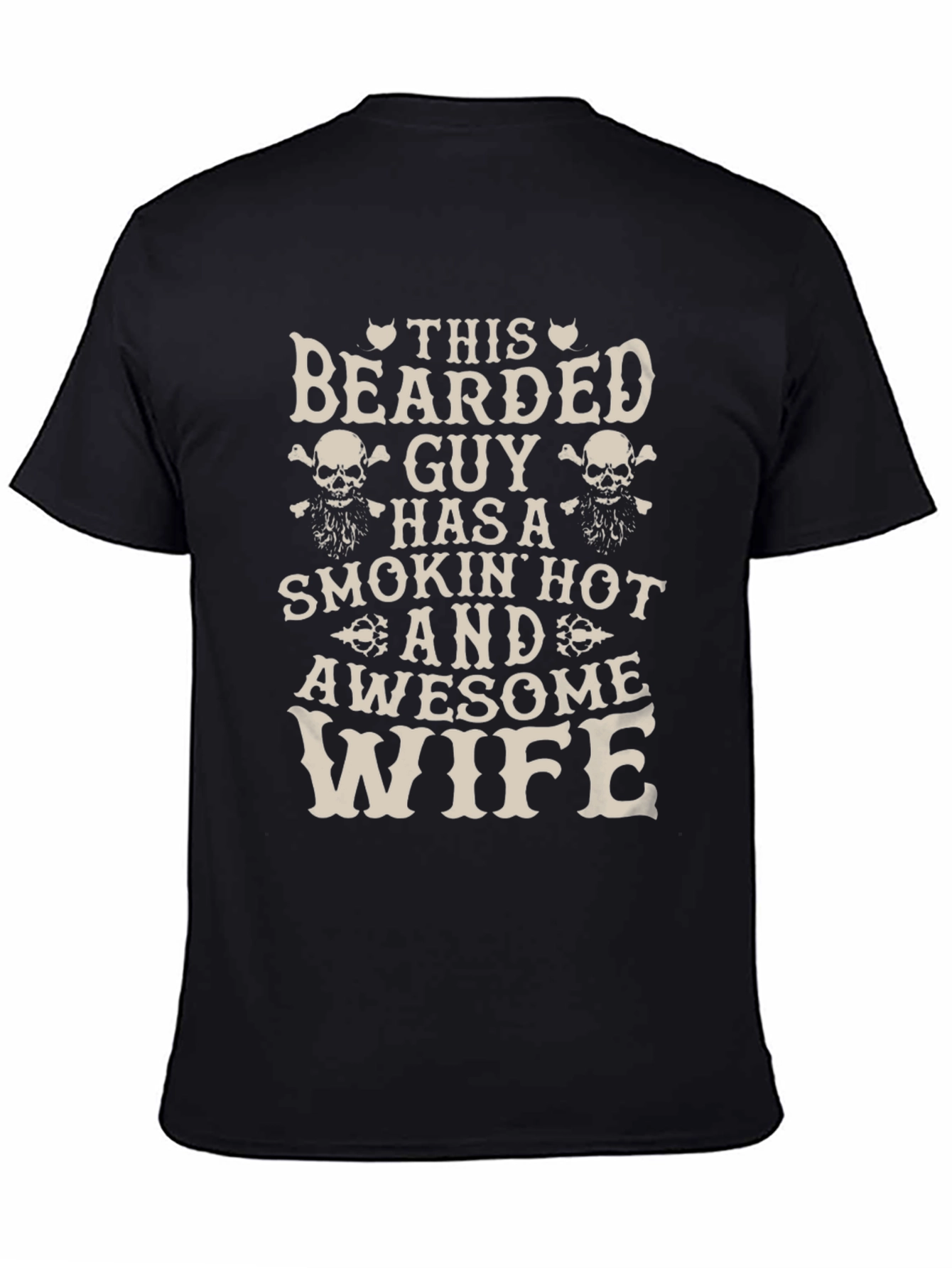 Bearded Guy Awesome Wife Novelty Graphic Tee