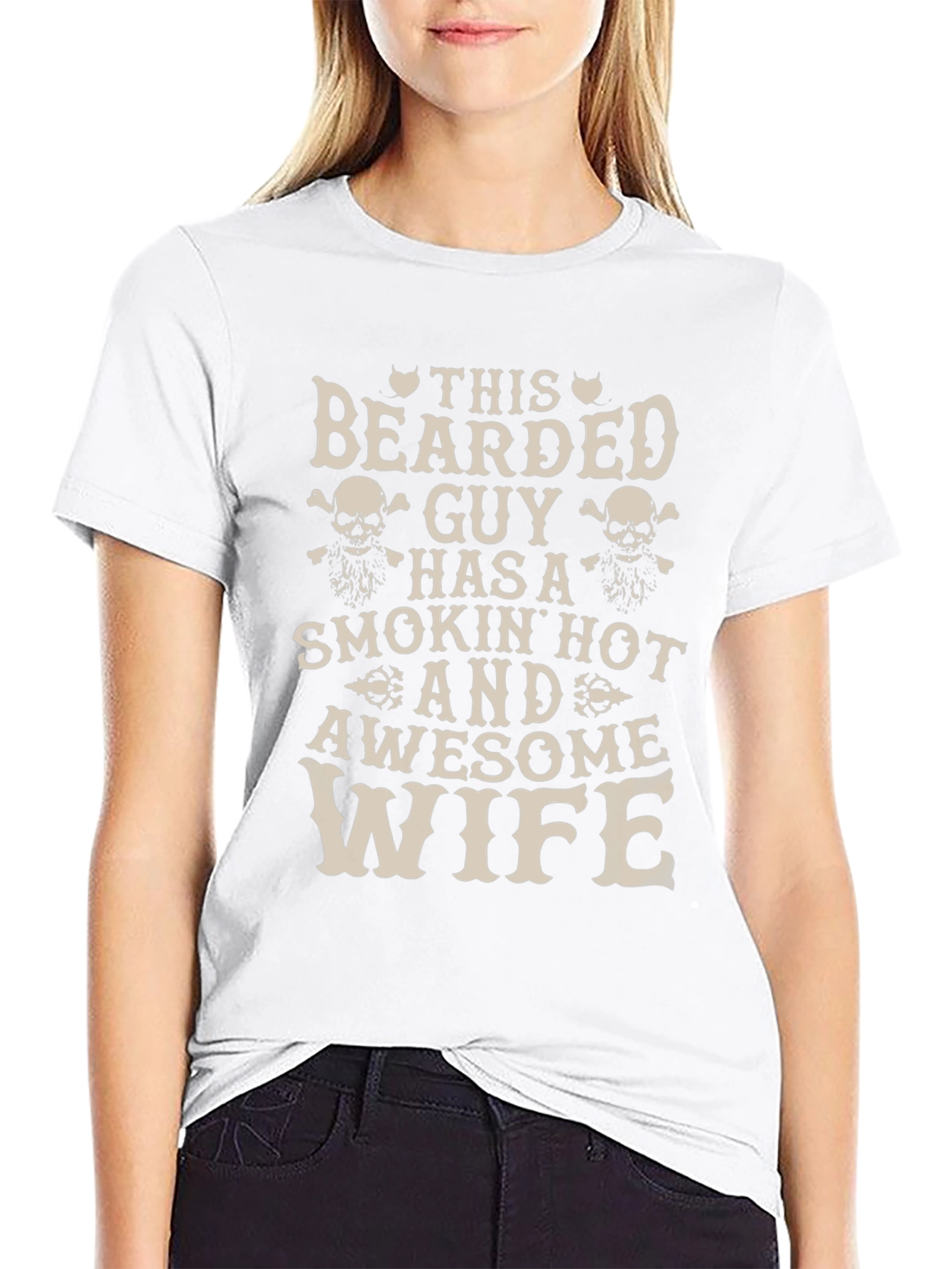Bearded Guy Awesome Wife Novelty Graphic Tee