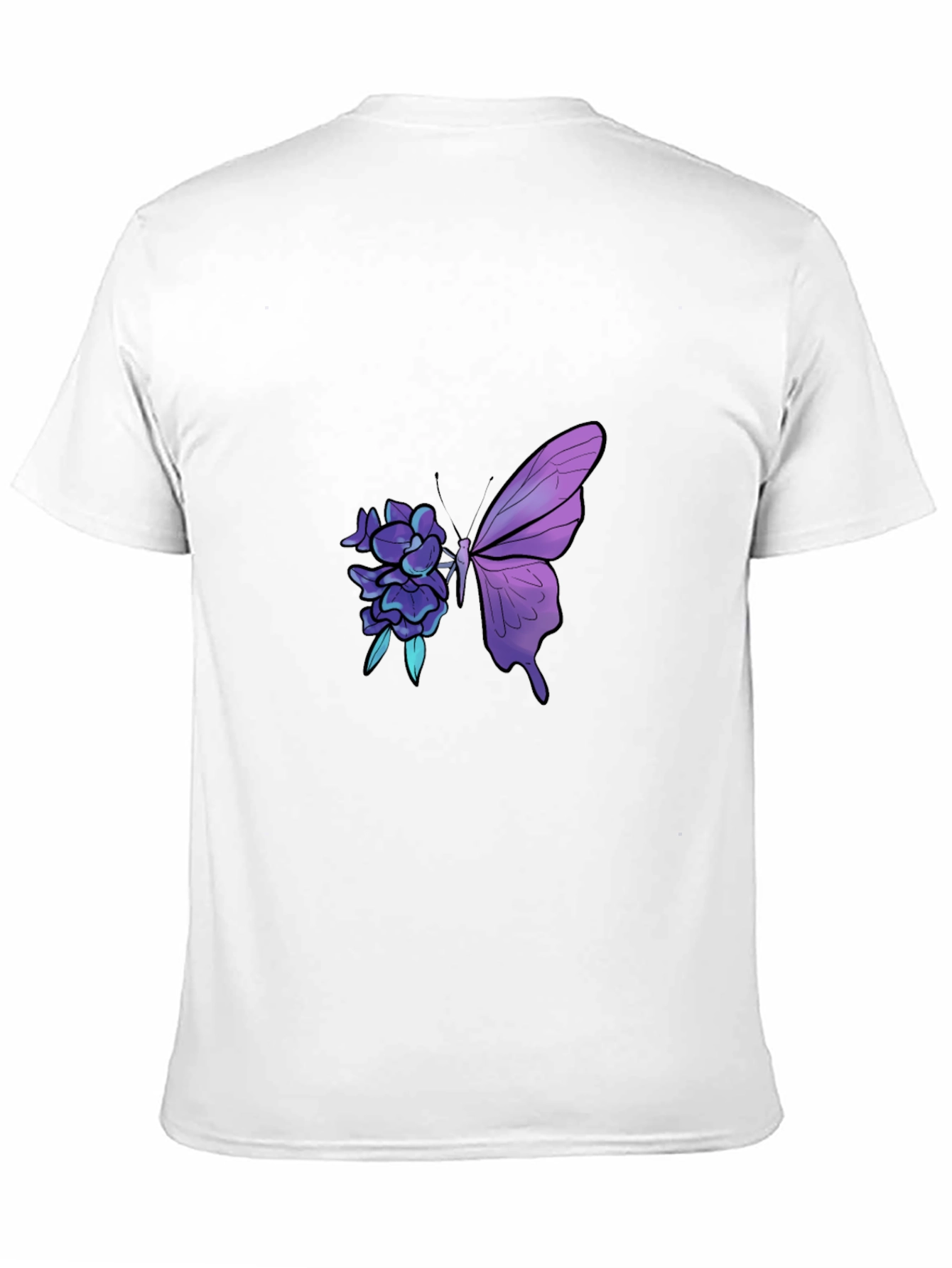 Butterfly Floral Graphic Print Black Tee