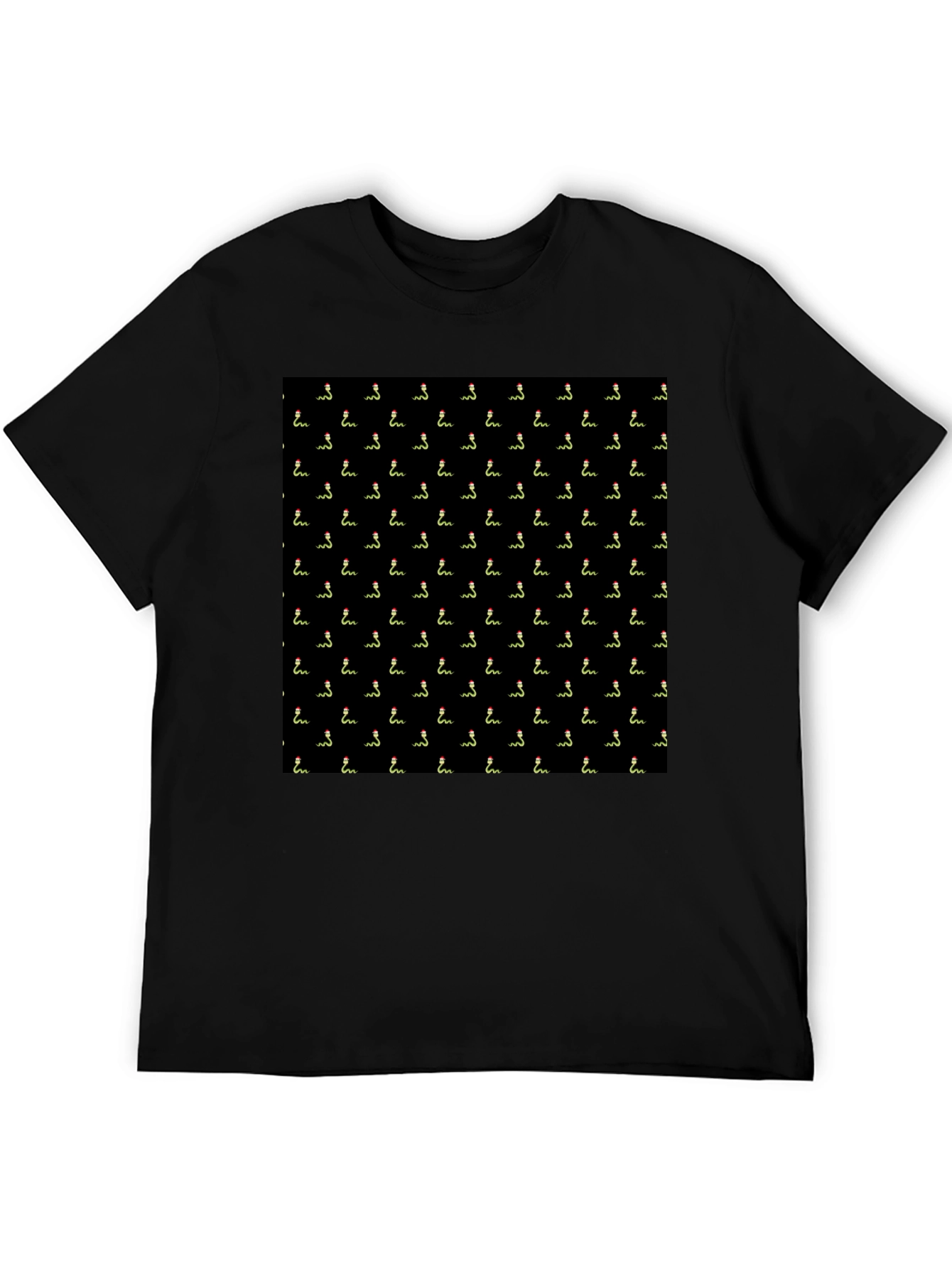 Novelty Snake Pattern Black T-Shirt