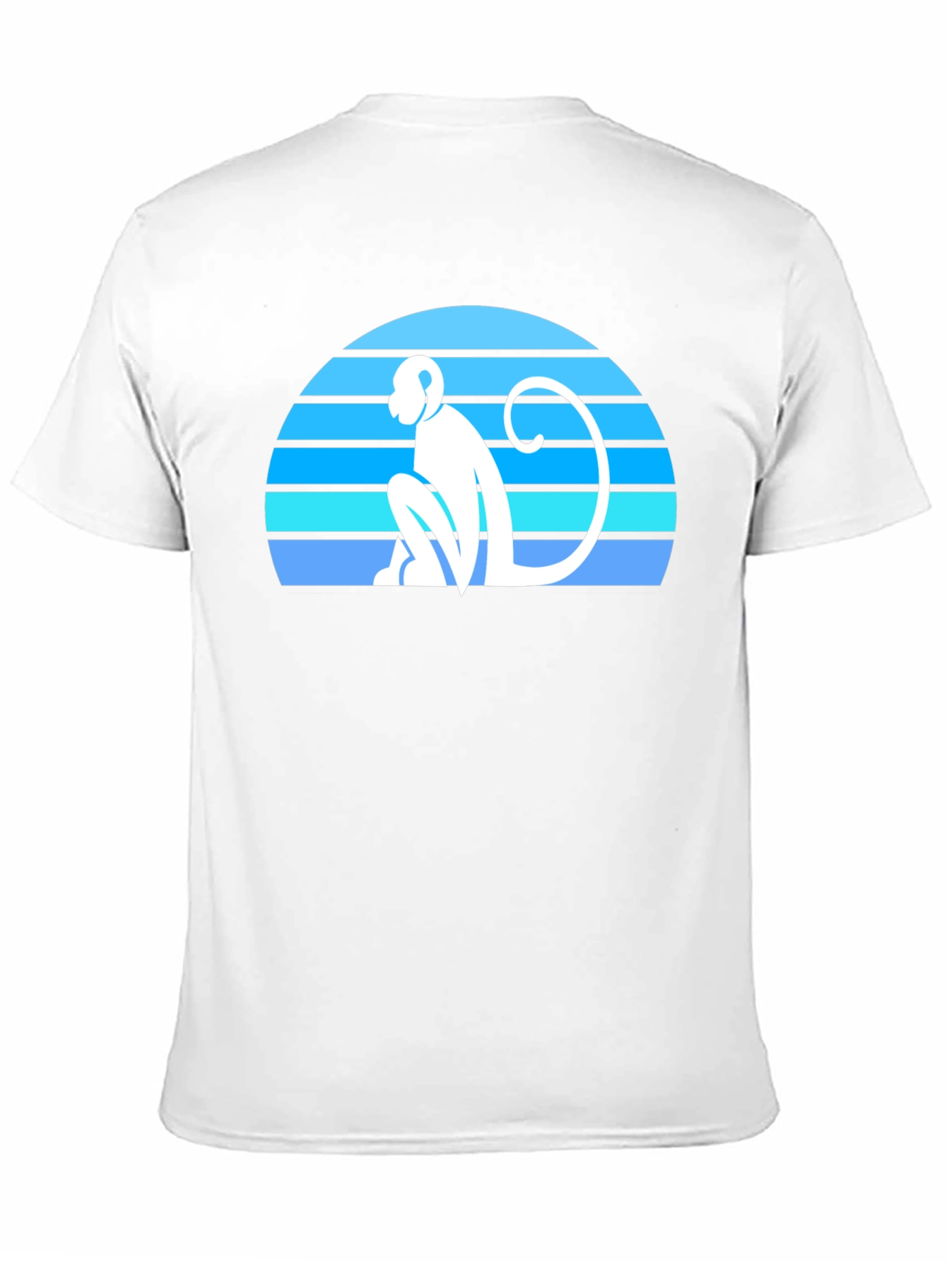 Retro Monkey Silhouette Graphic Tee - Black