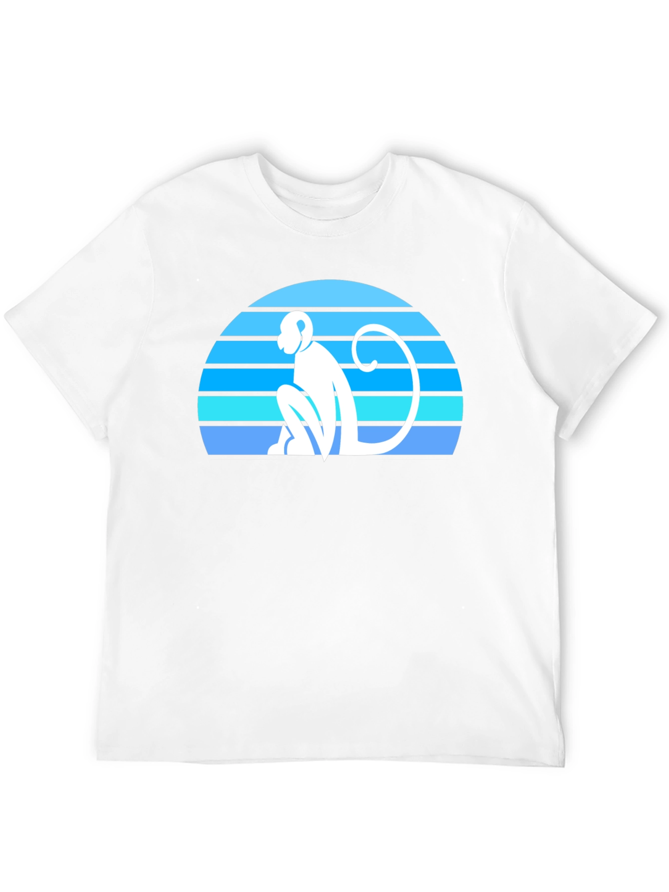 Retro Monkey Silhouette Graphic Tee - Black