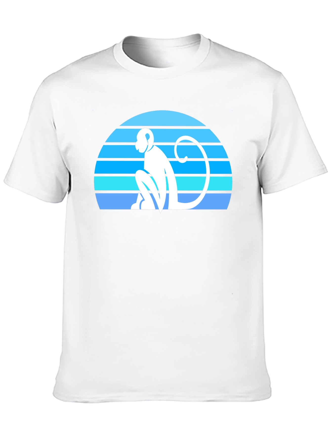 Retro Monkey Silhouette Graphic Tee - Black