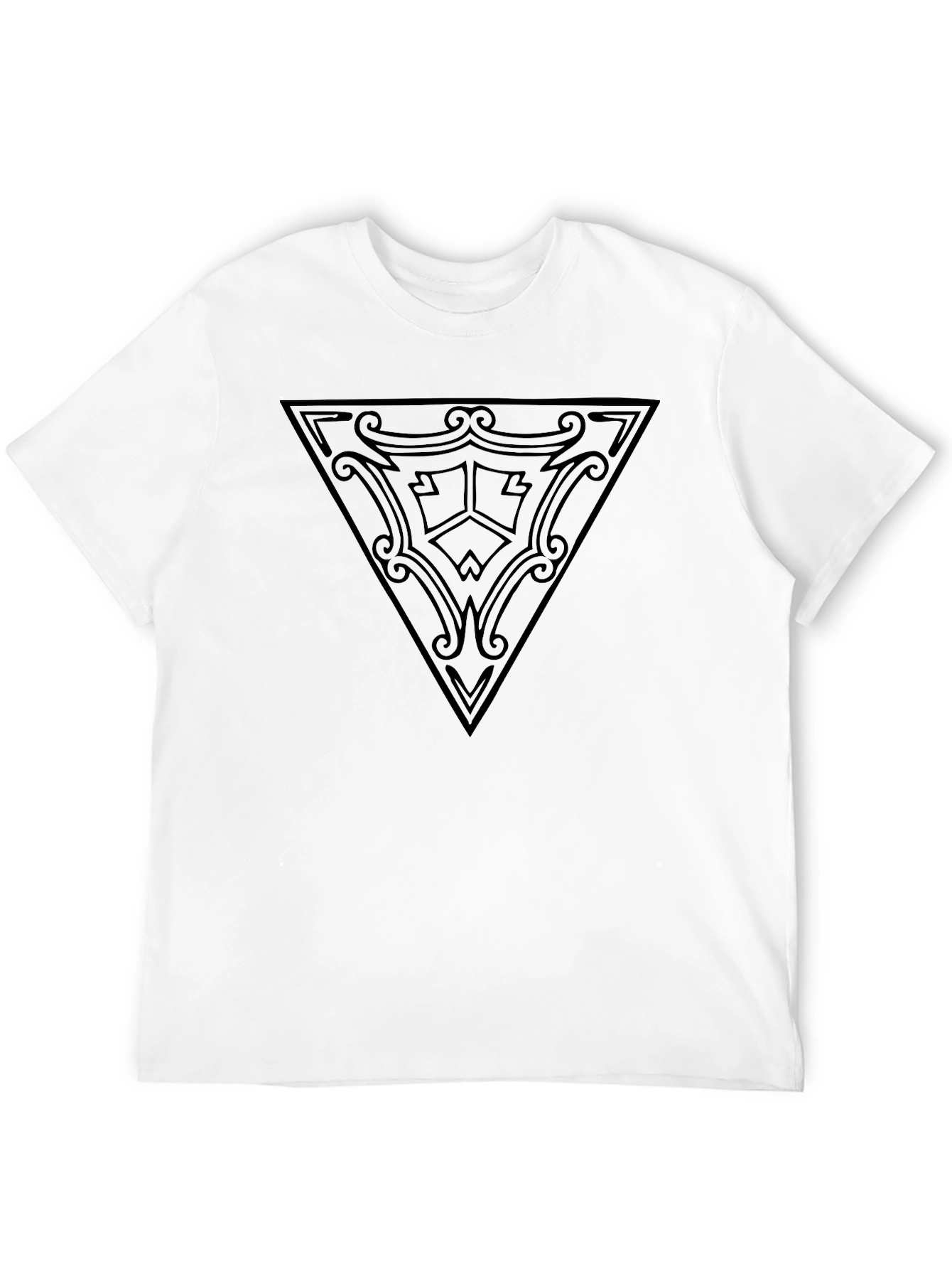 Geometric Triangle Graphic Tee - Mens Black T-Shirt