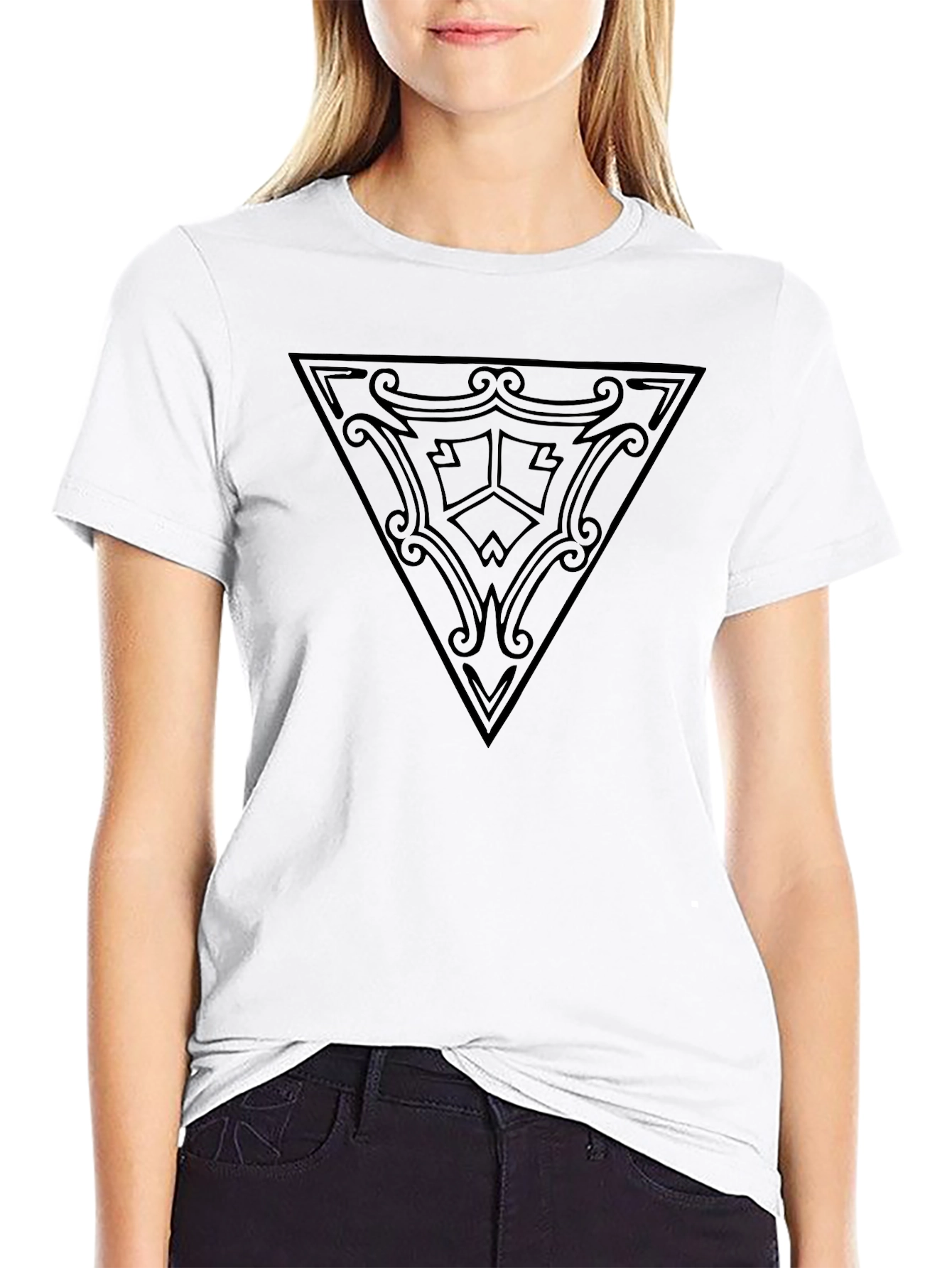 Geometric Triangle Graphic Tee - Mens Black T-Shirt