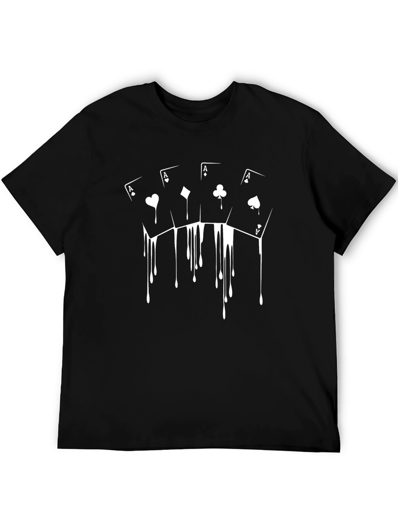 Ace Card Drip Graphic Tee - Black
