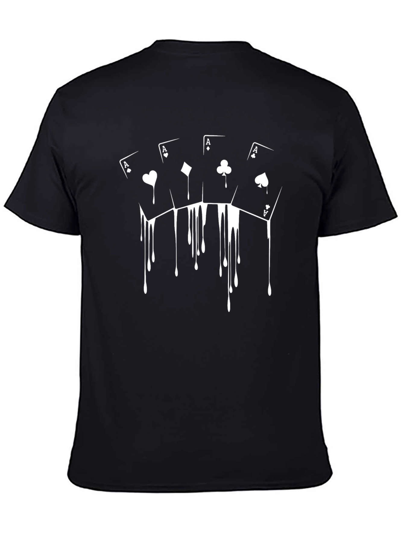 Ace Card Drip Graphic Tee - Black
