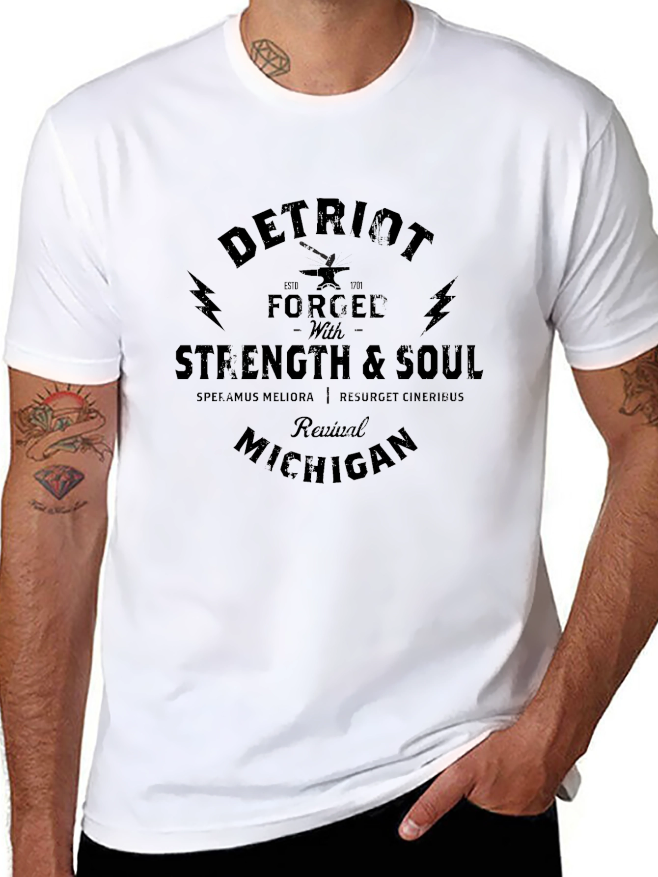 Detroit Strength & Soul Black Graphic Tee