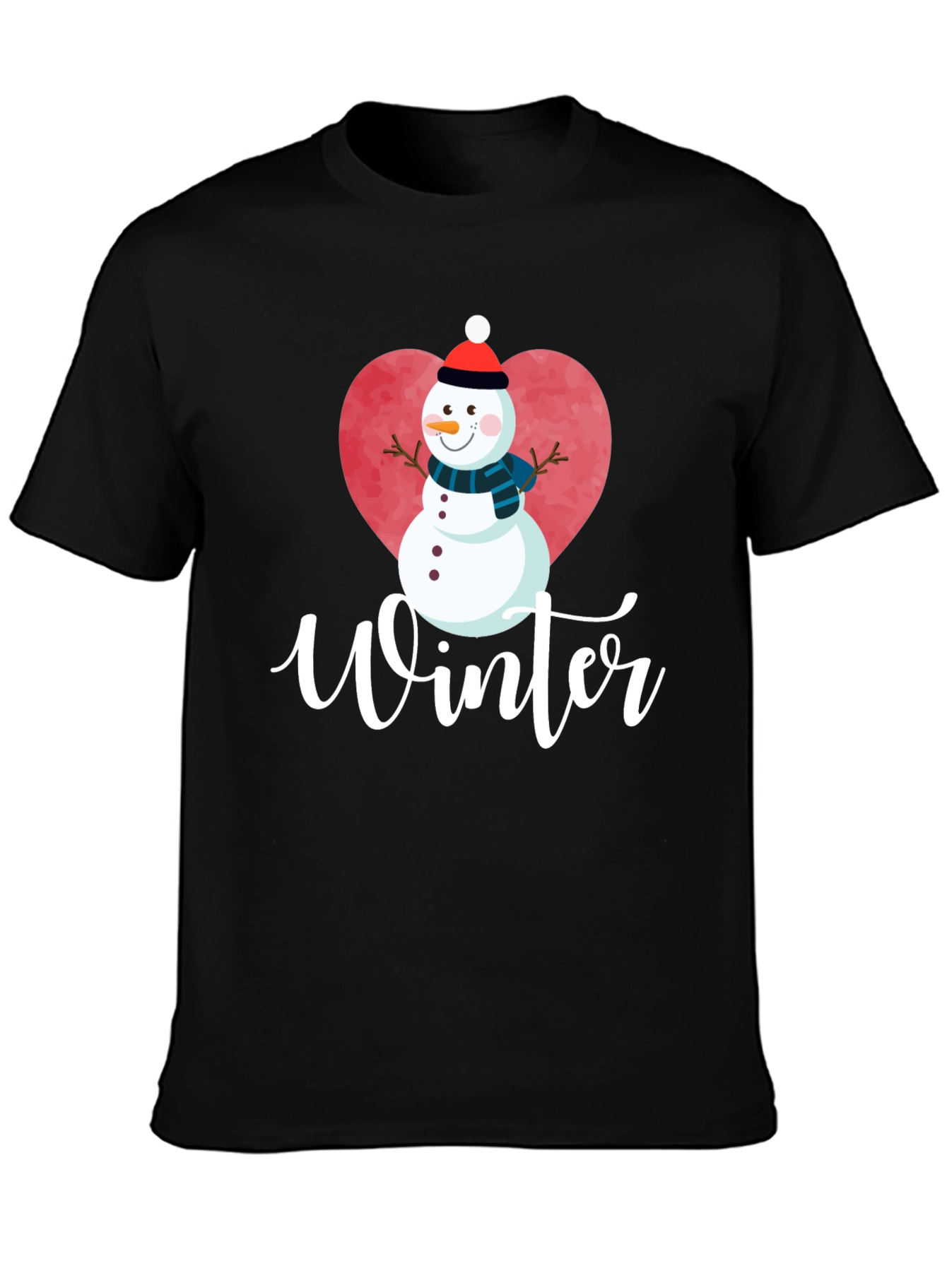 Winter Snowman Heart T-Shirt