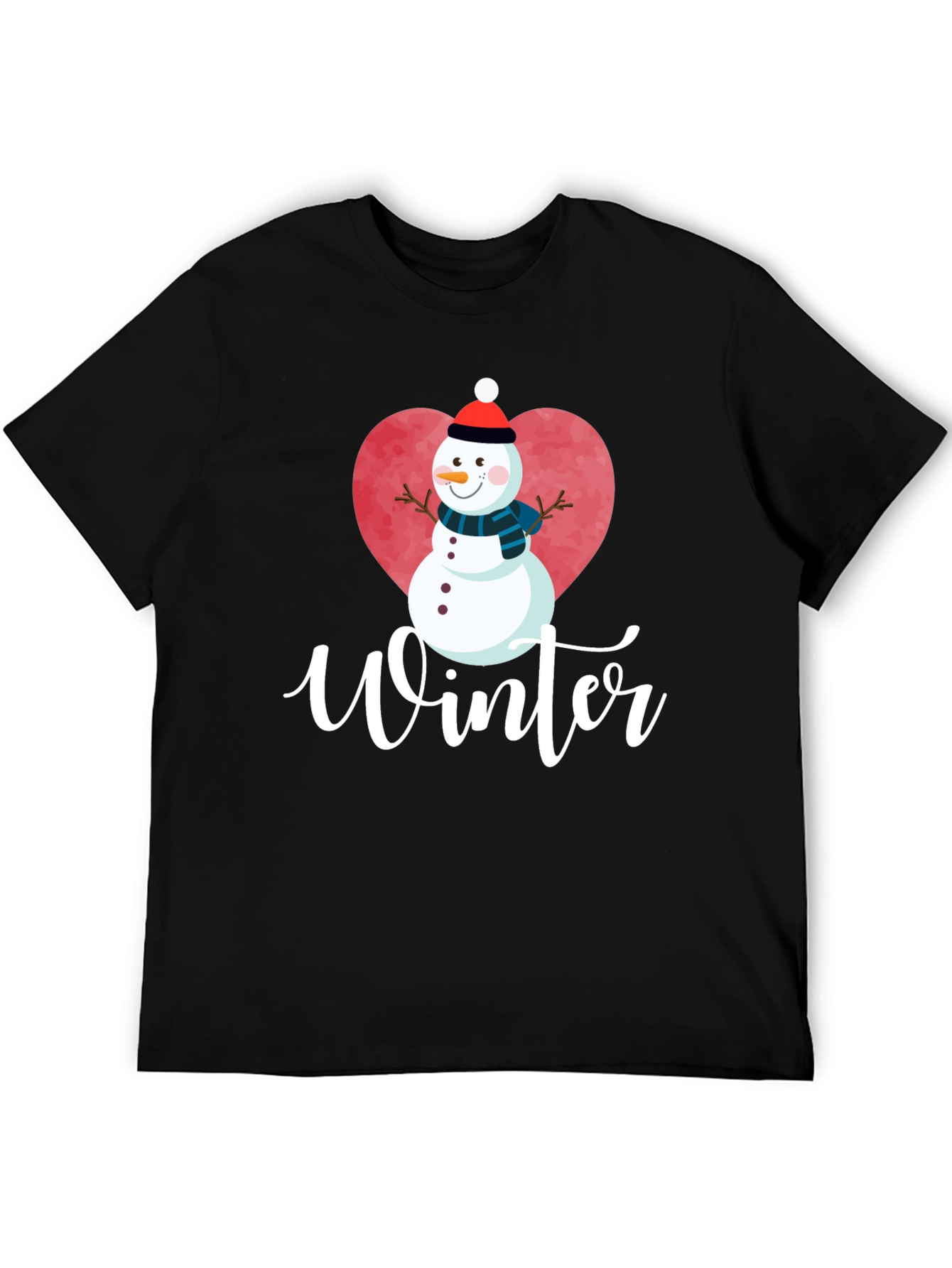 Winter Snowman Heart T-Shirt