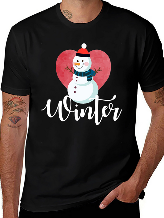 Winter Snowman Heart T-Shirt