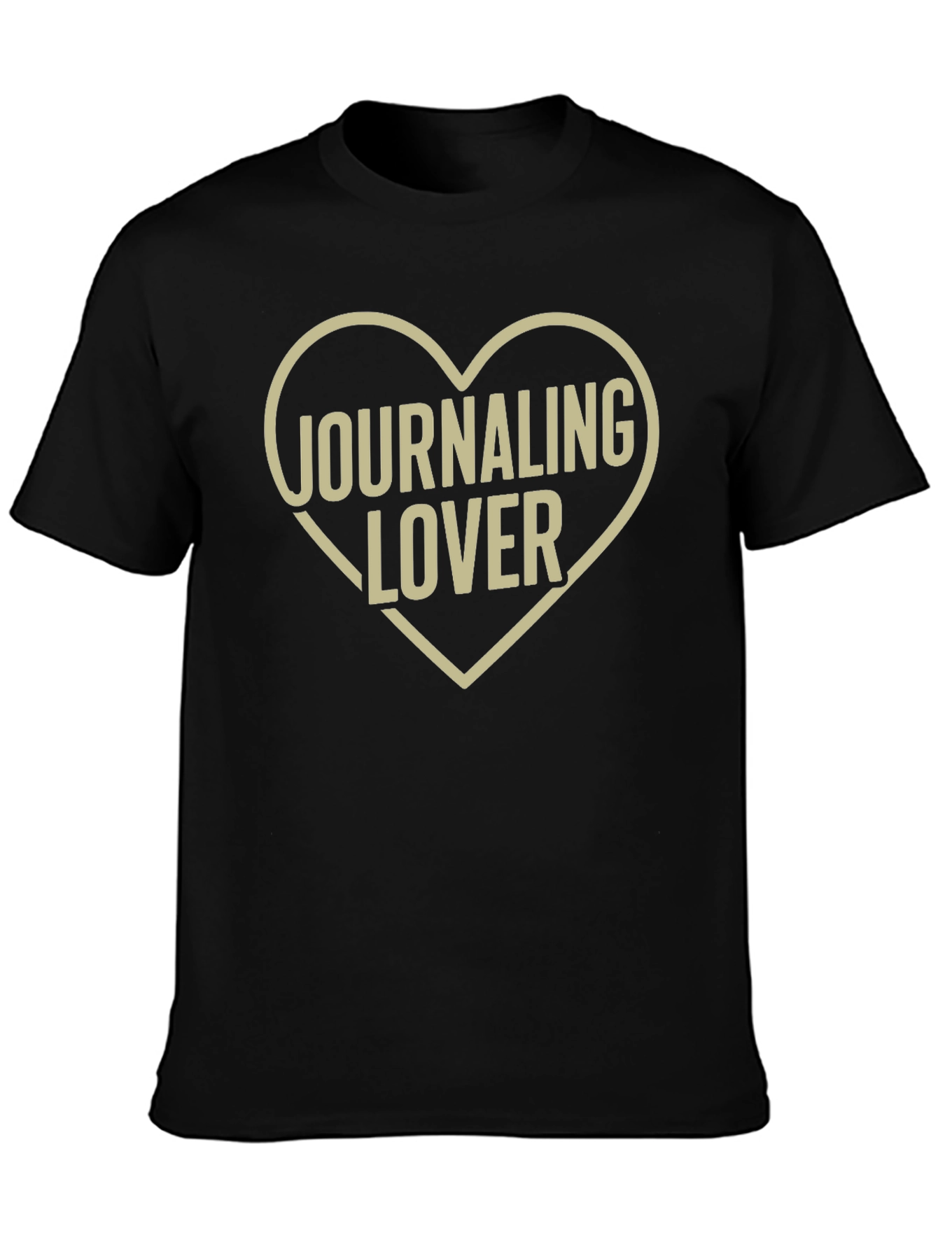 Journaling Lover Heart T-Shirt - Black Cotton Tee