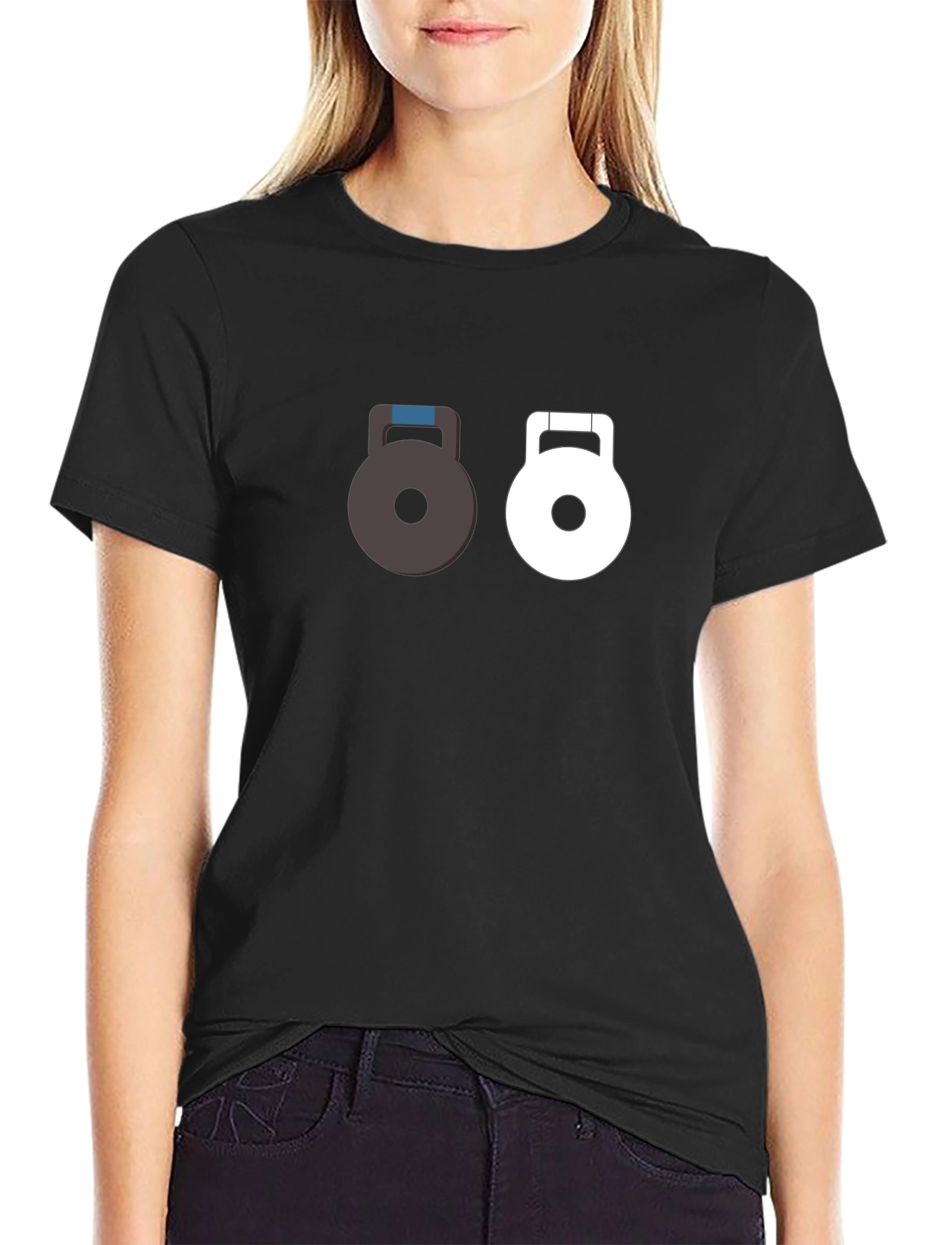 Dual Kettlebell Graphic Tee - Black Gym Shirt
