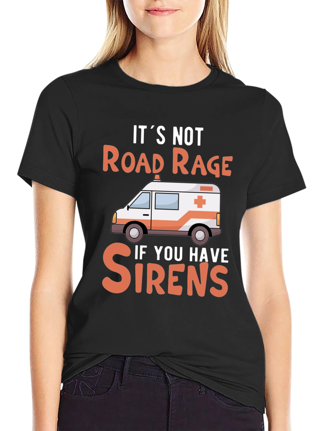 Funny EMS T-Shirt Road Rage Sirens Design
