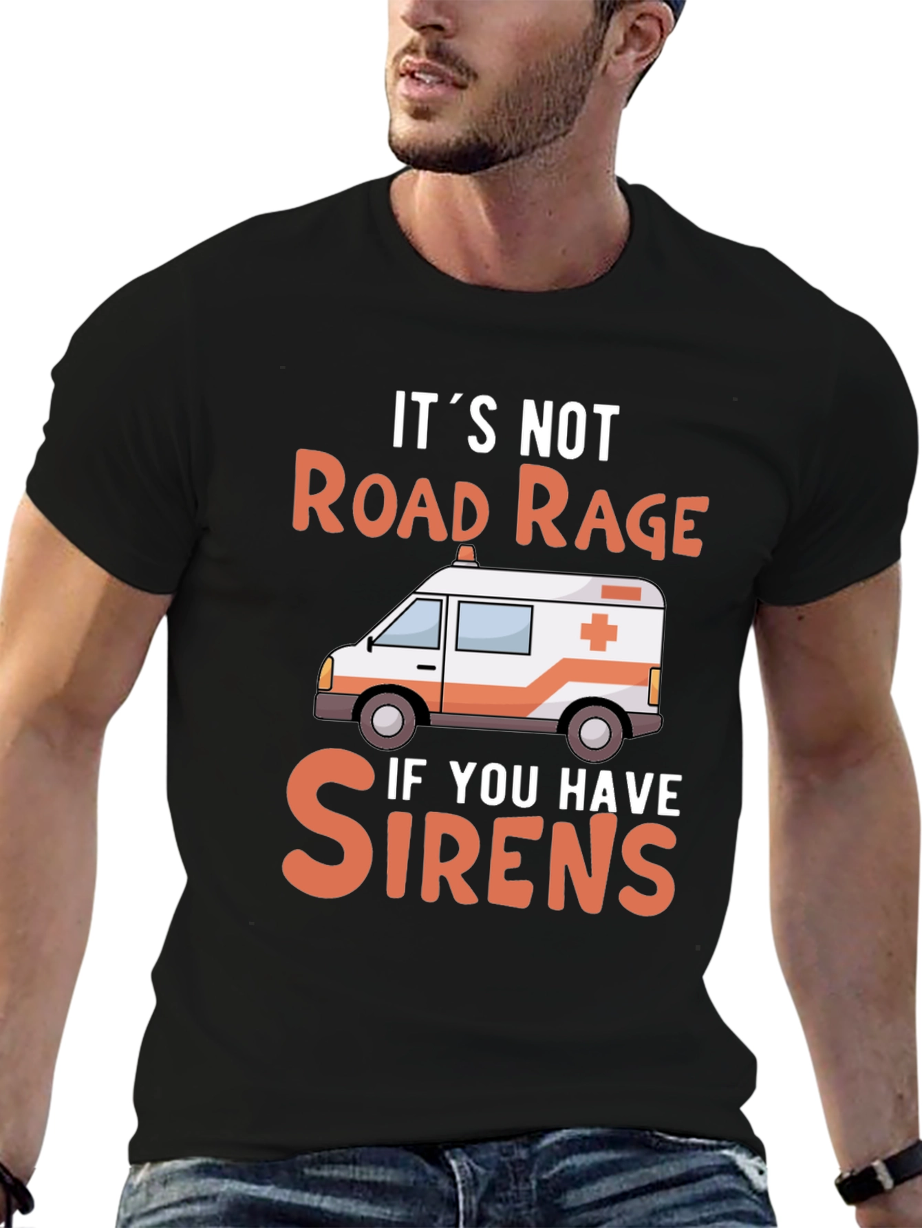 Funny EMS T-Shirt Road Rage Sirens Design