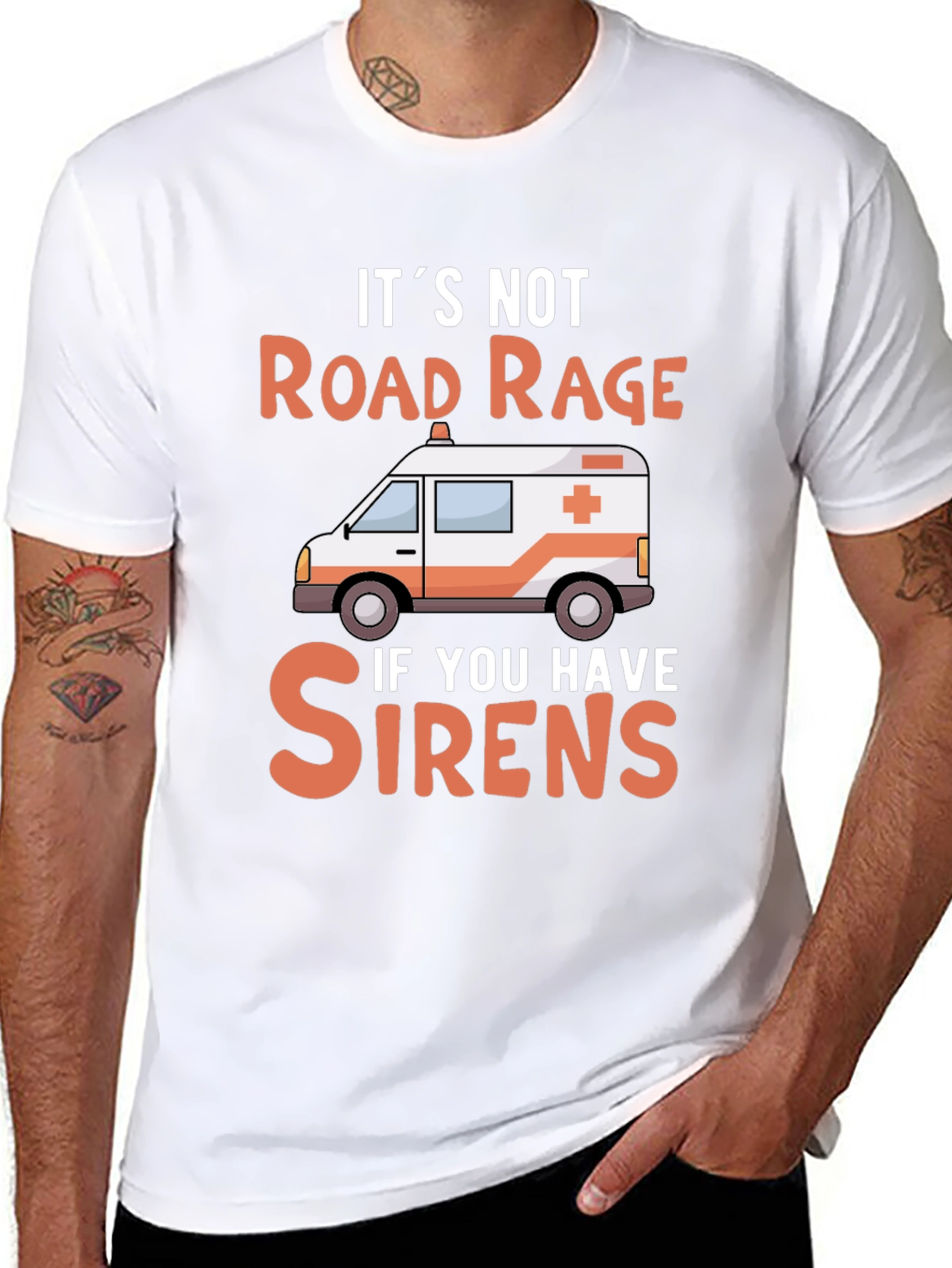 Funny EMS T-Shirt Road Rage Sirens Design