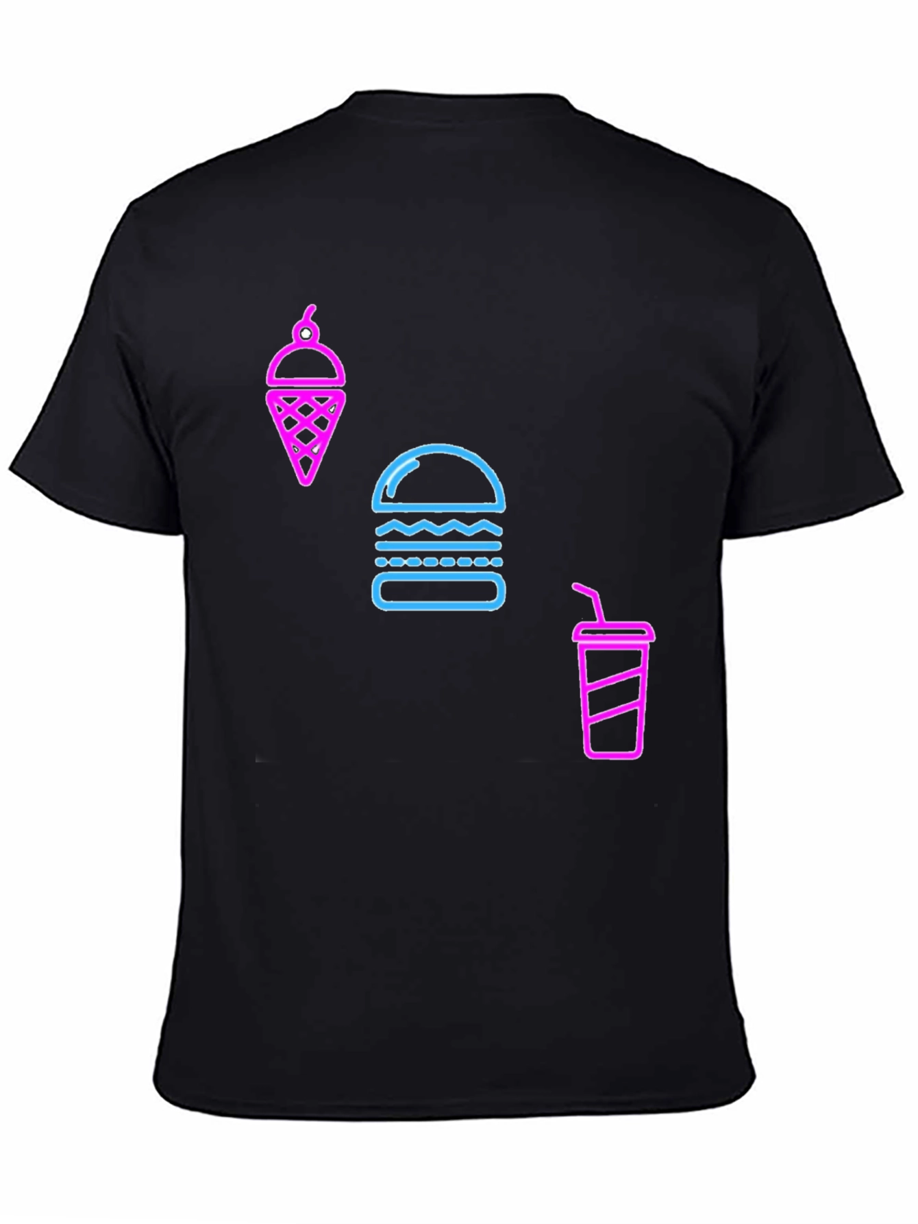 Neon Food Graphic Black T-Shirt