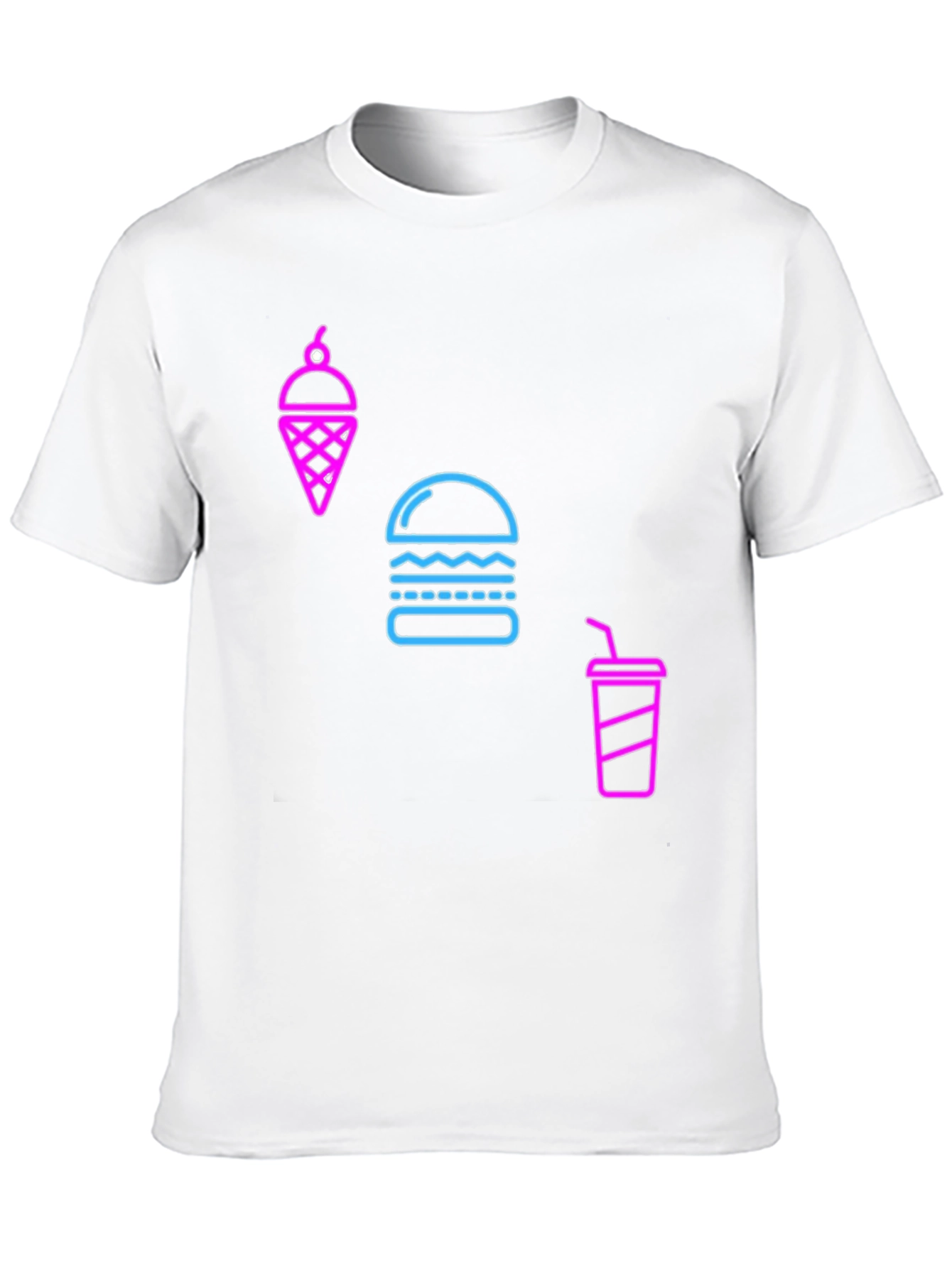 Neon Food Graphic Black T-Shirt