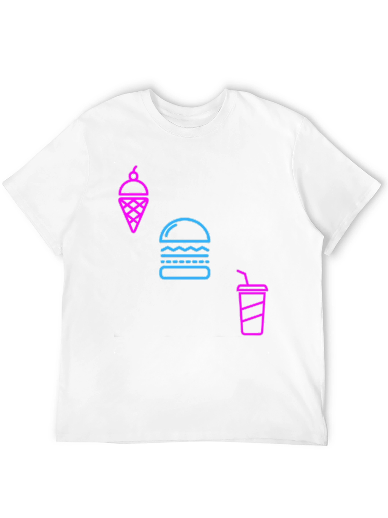 Neon Food Graphic Black T-Shirt