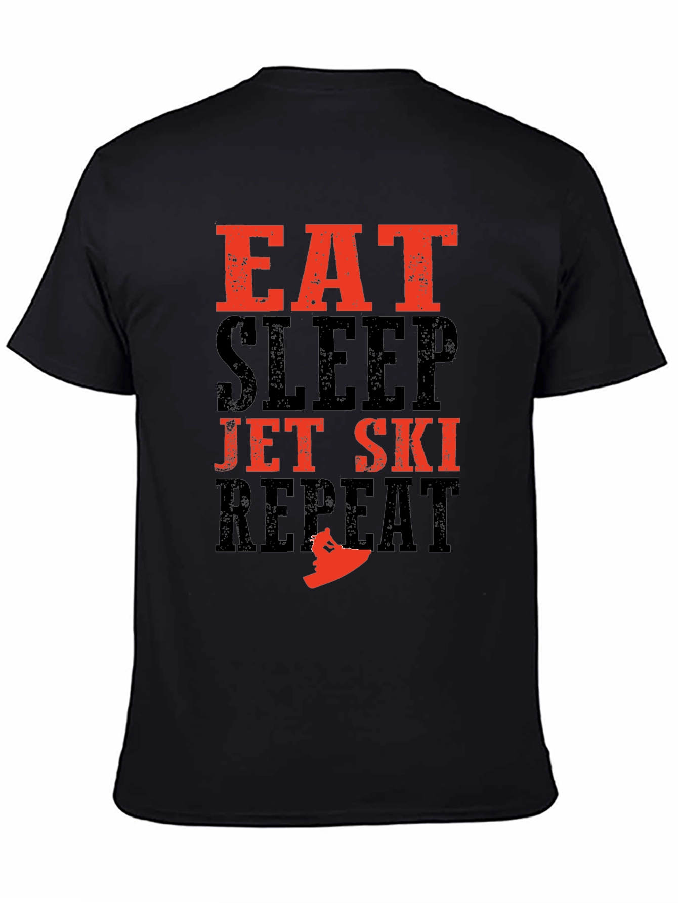Eat Sleep Jet Ski Repeat Black T-Shirt