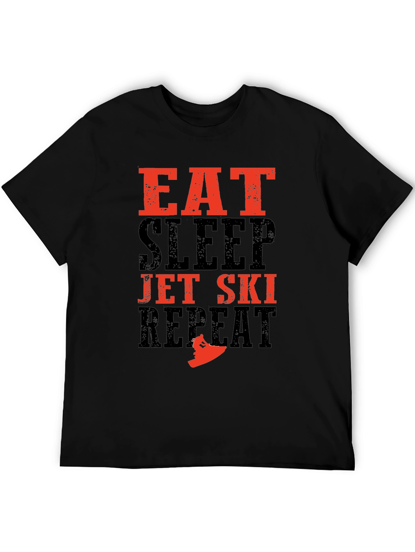 Eat Sleep Jet Ski Repeat Black T-Shirt